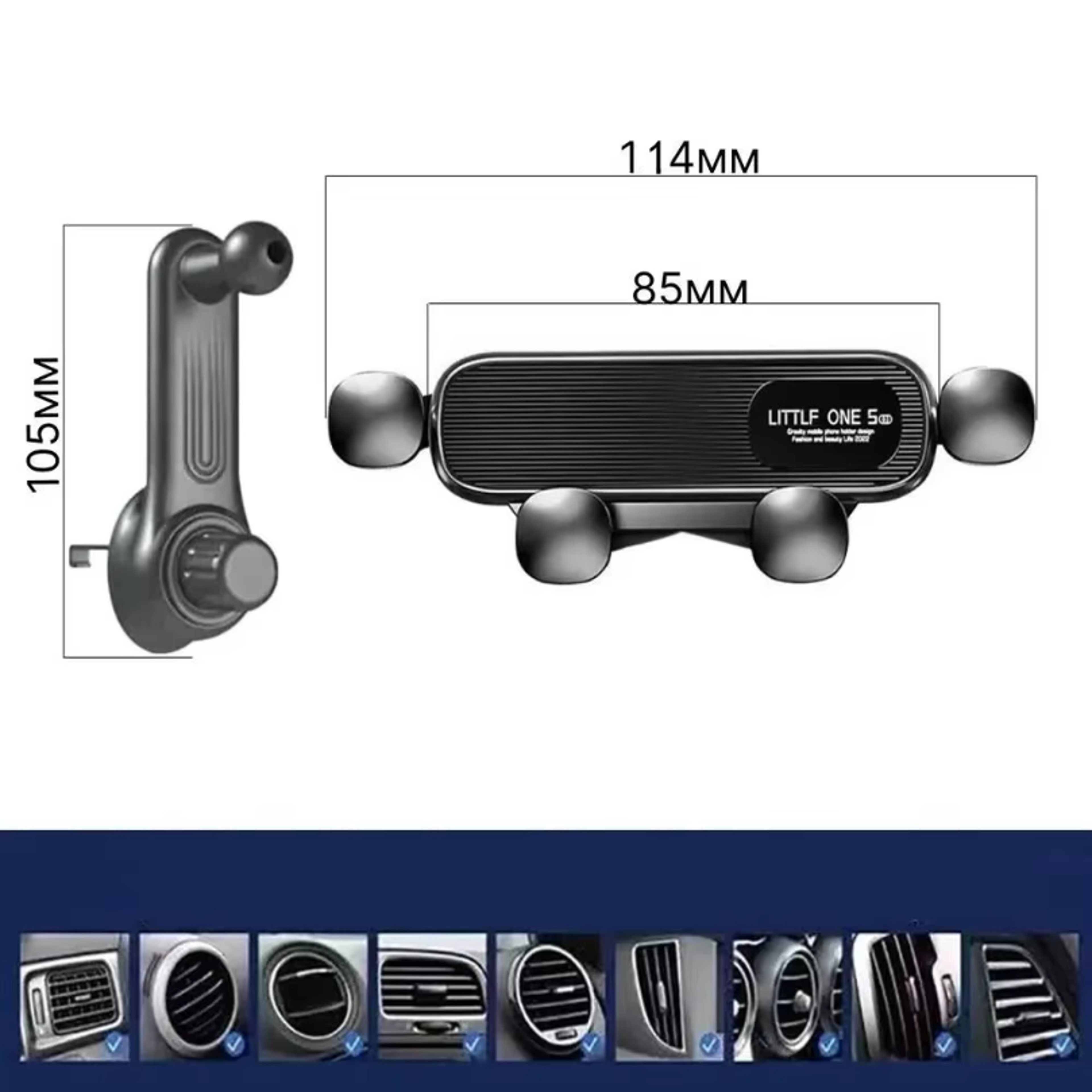 Gravity Car Phone Holder Air Vent Mount With Auto Lock For Smartphones 6