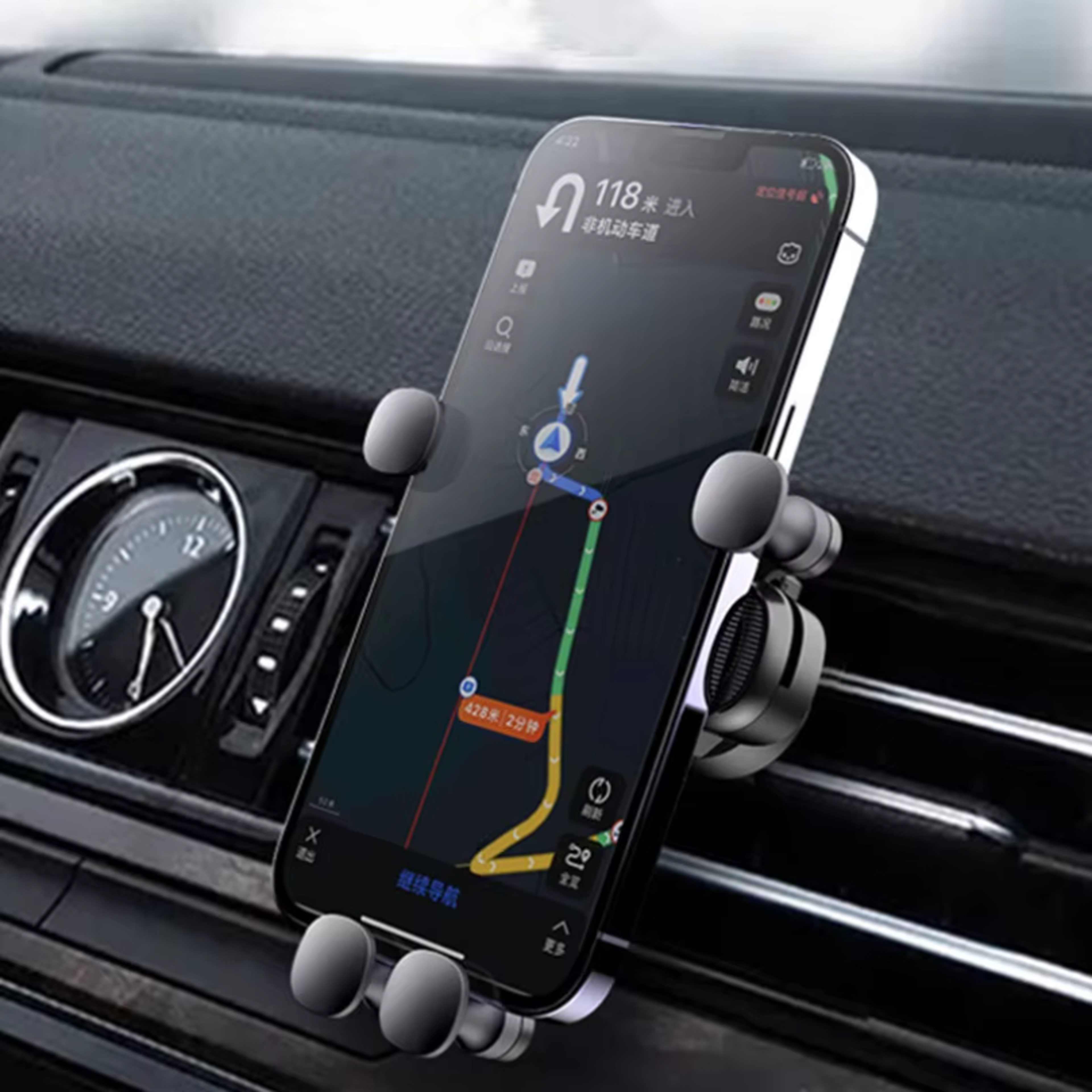 Gravity Car Phone Holder Air Vent Mount With Auto Lock For Smartphones 4