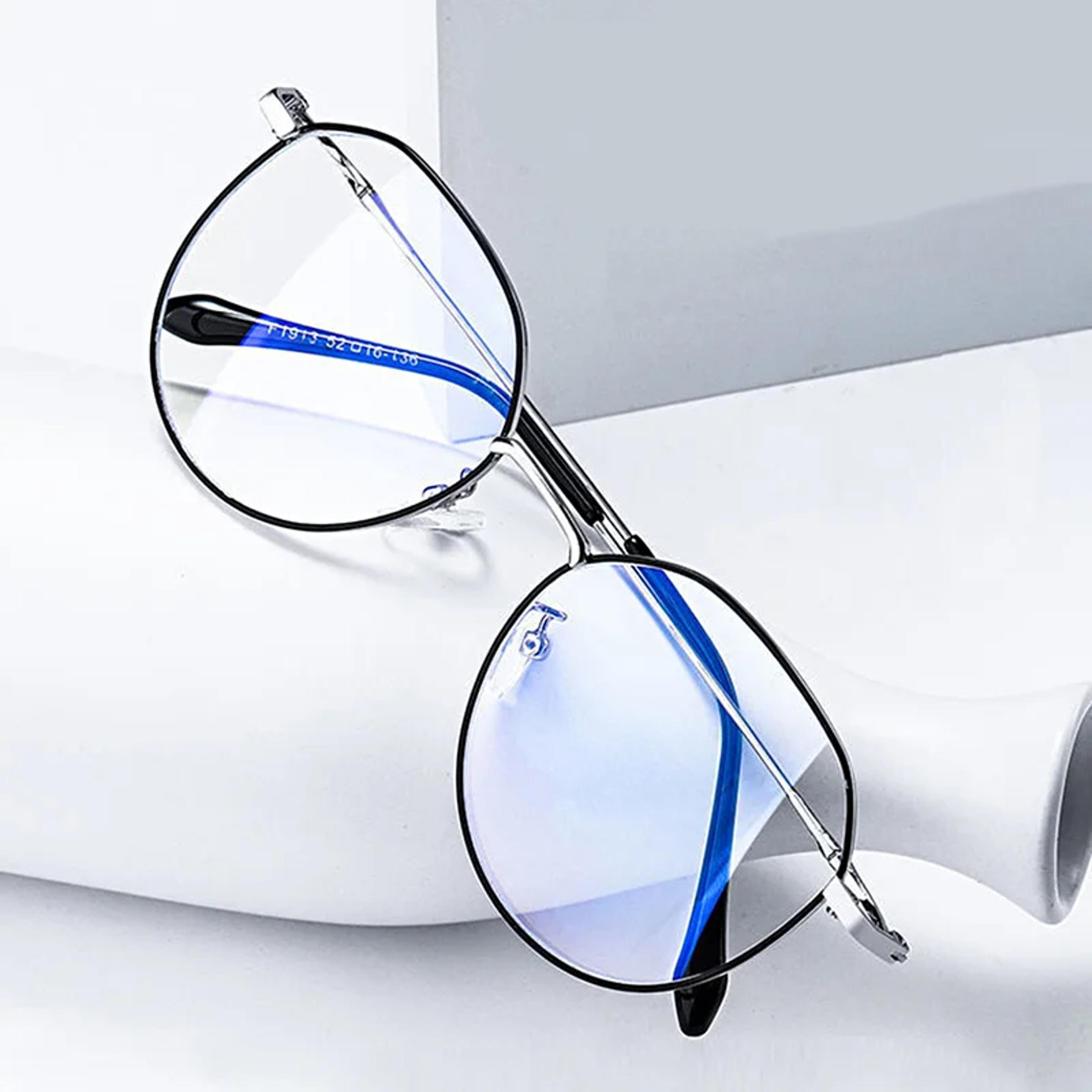 Classic Metal Blue Light Glasses Unisex Round Square Computer Eyeglasses 1
