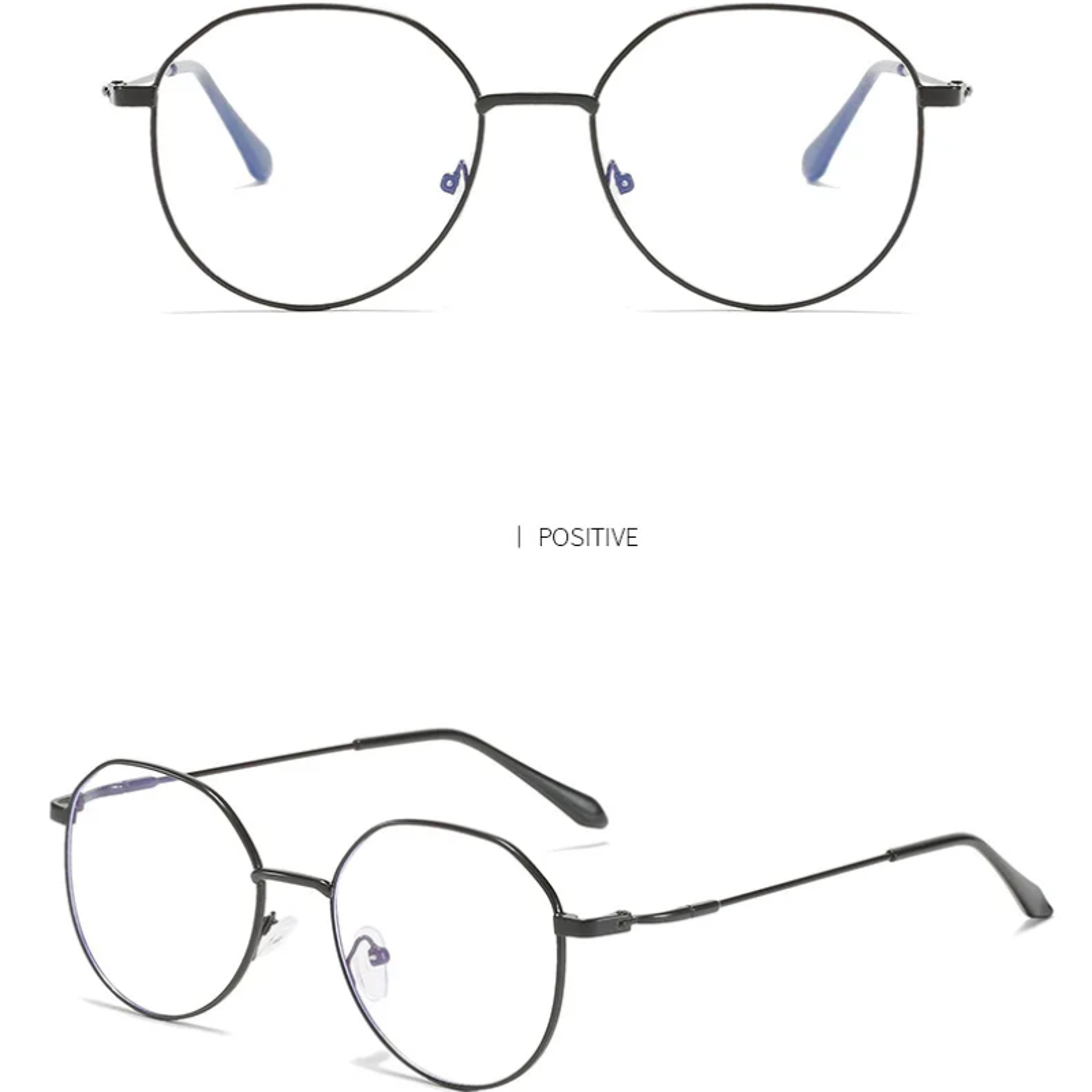Classic Metal Blue Light Glasses Unisex Round Square Computer Eyeglasses 2