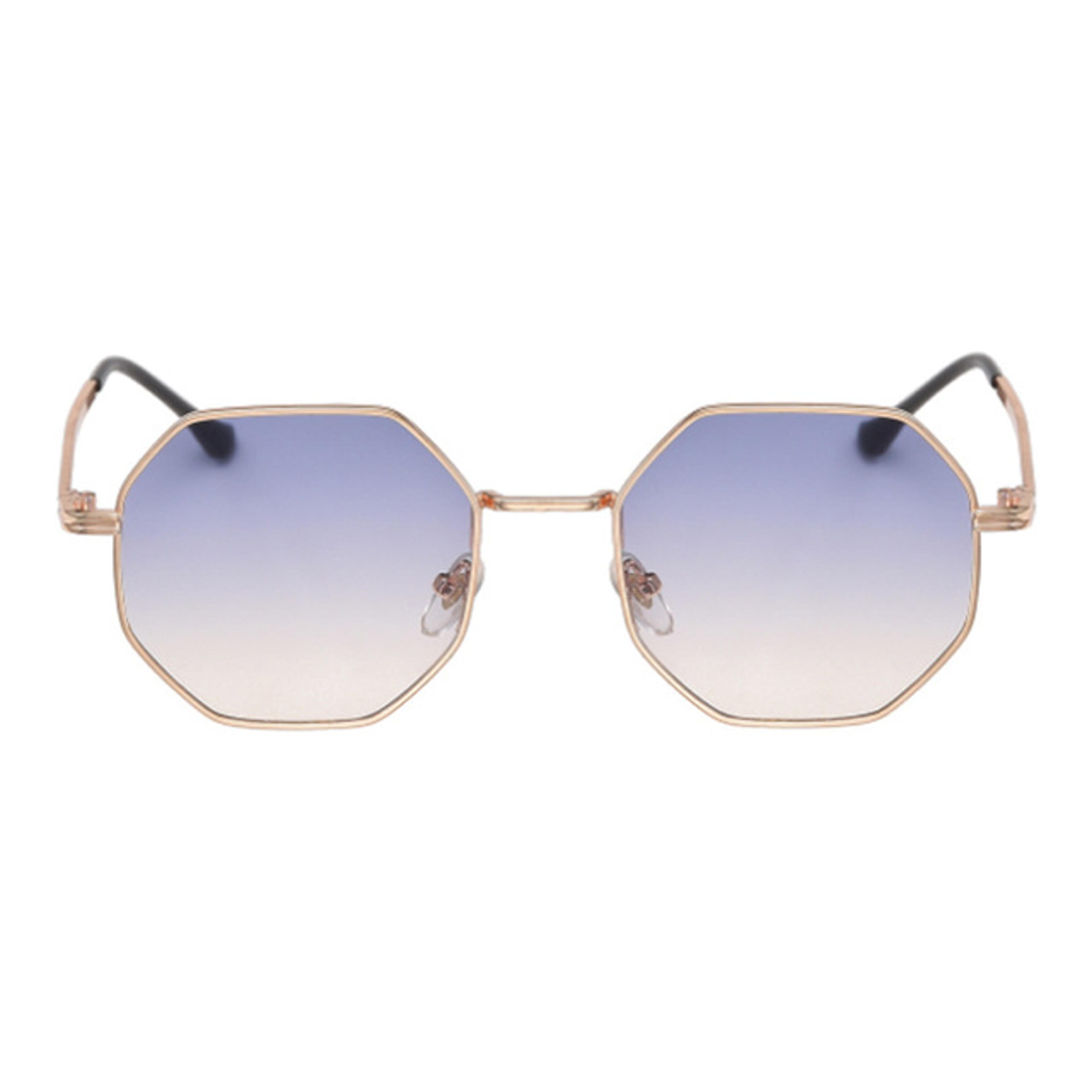 Vintage Polygon Sunglasses With Mirrored Lenses And Metal Frame 3