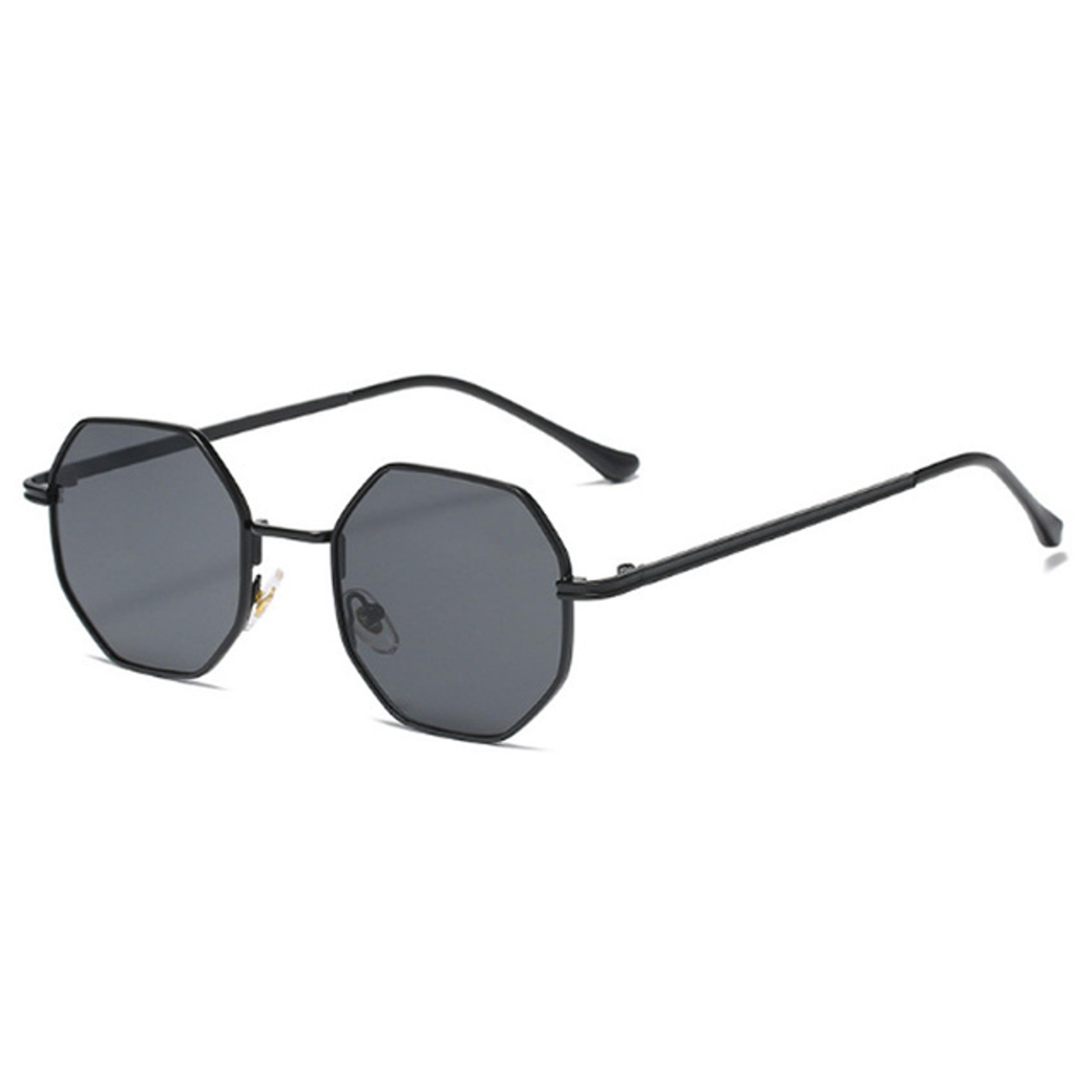 Vintage Polygon Sunglasses With Mirrored Lenses And Metal Frame 2