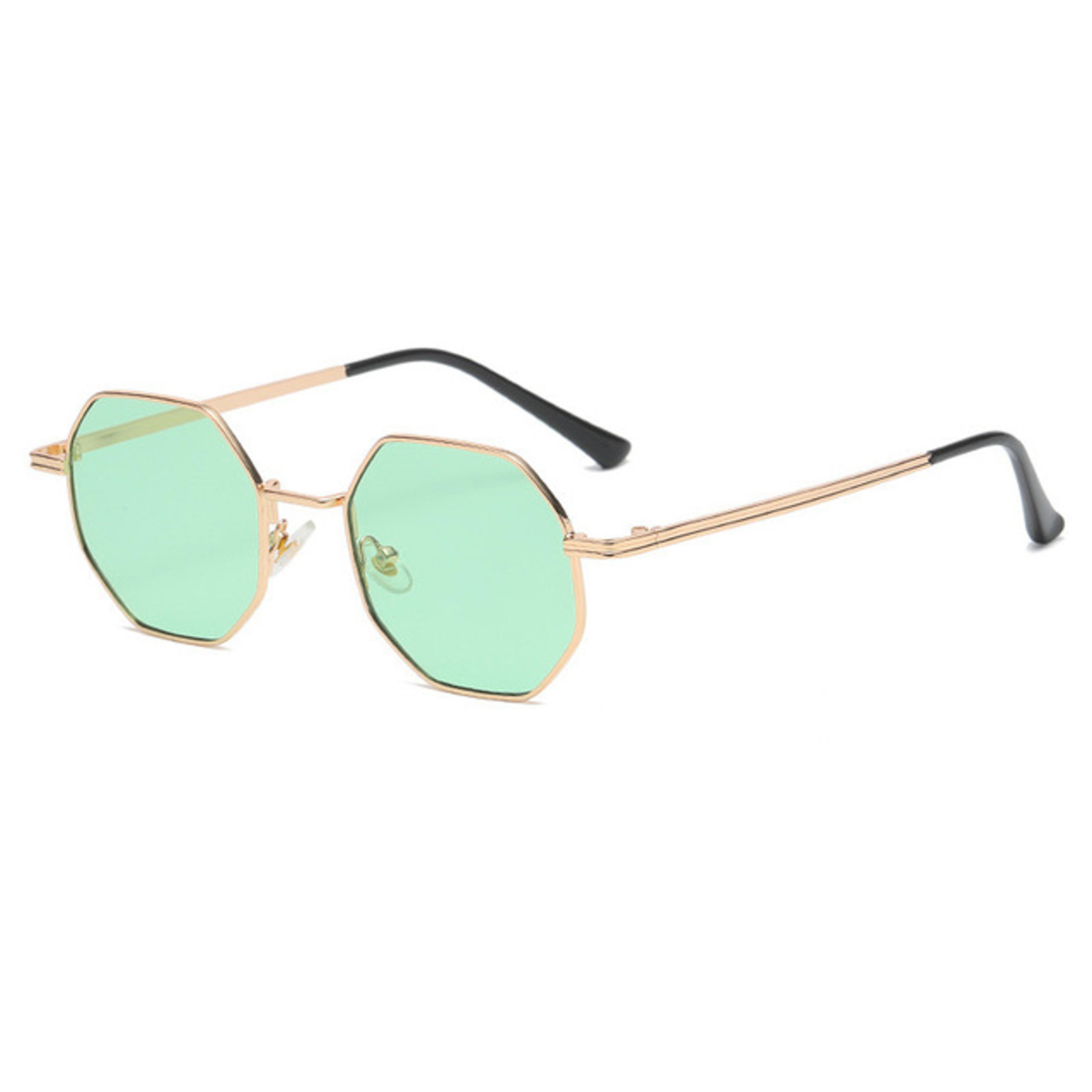Vintage Polygon Sunglasses With Mirrored Lenses And Metal Frame 7