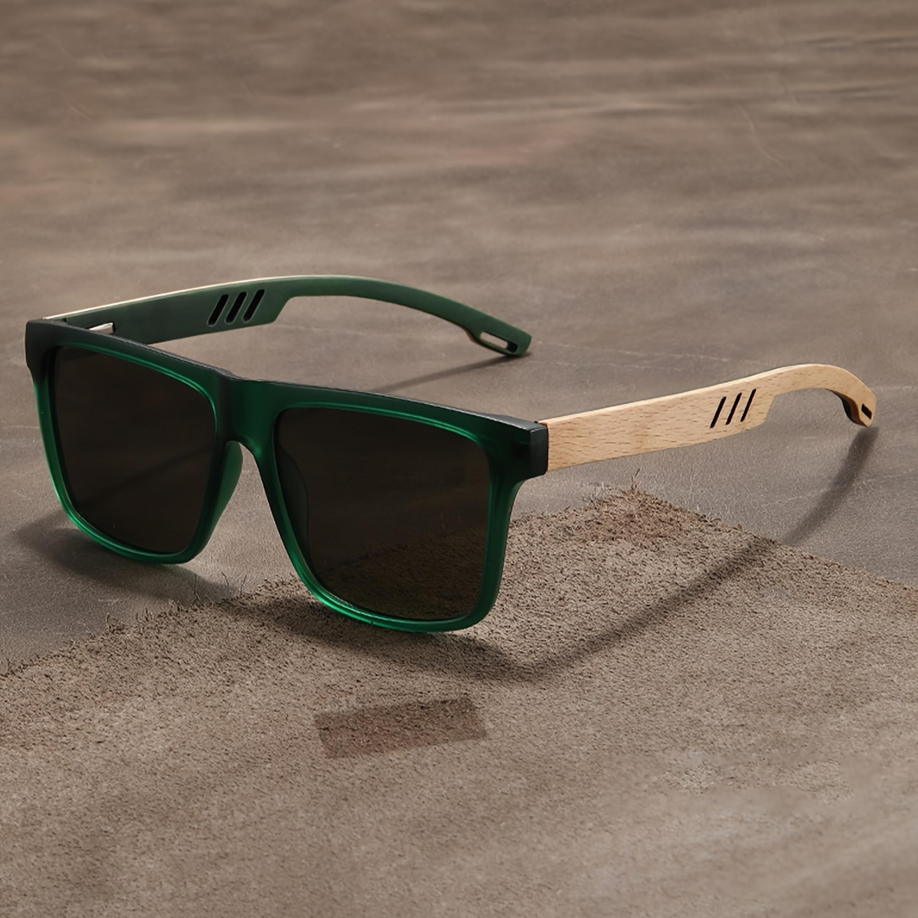 Retro Walnut Polarized Square Sunglasses Lightweight Unisex Driving Eyewear 10