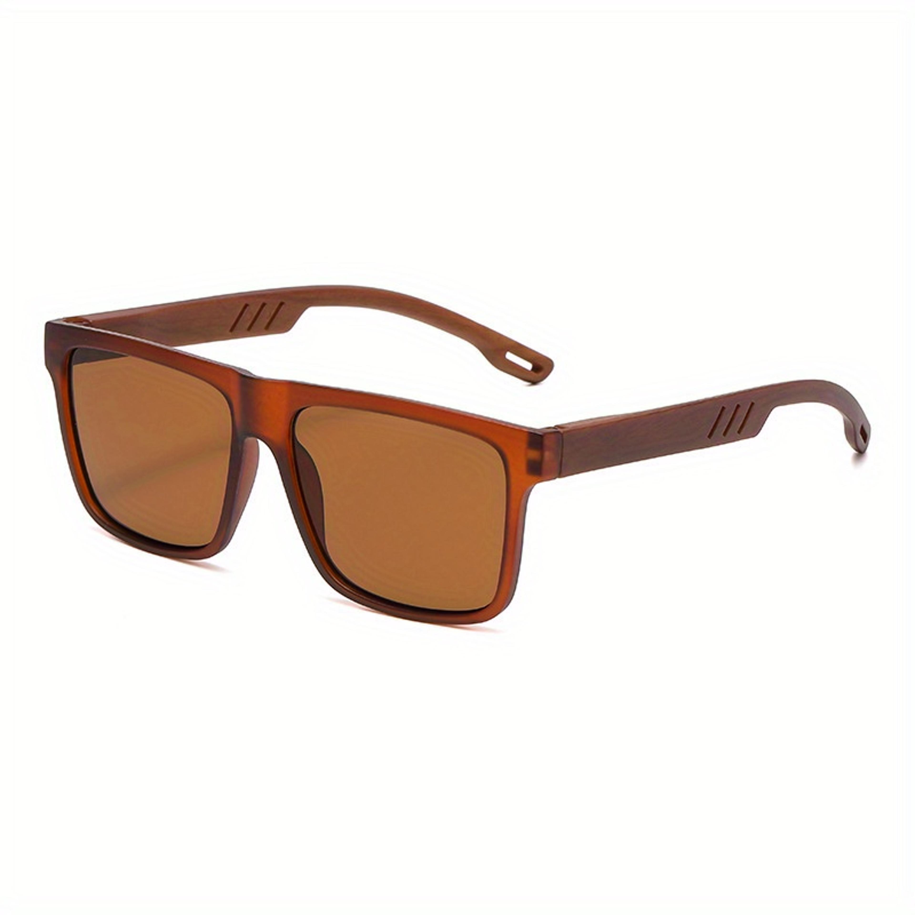 Retro Walnut Polarized Square Sunglasses Lightweight Unisex Driving Eyewear 3