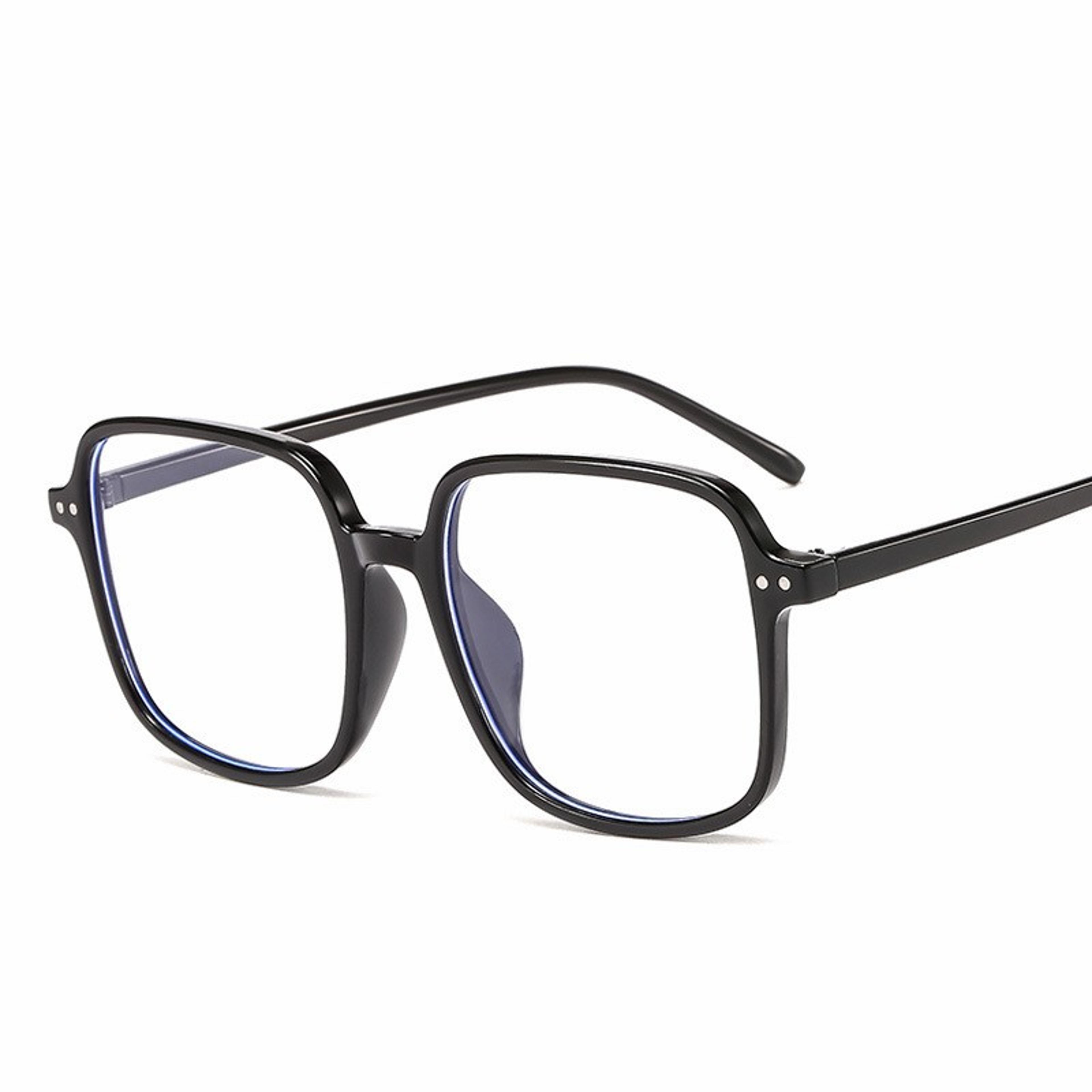 Oversized Square Blue Light Glasses Vintage Unisex Computer Eyewear 1