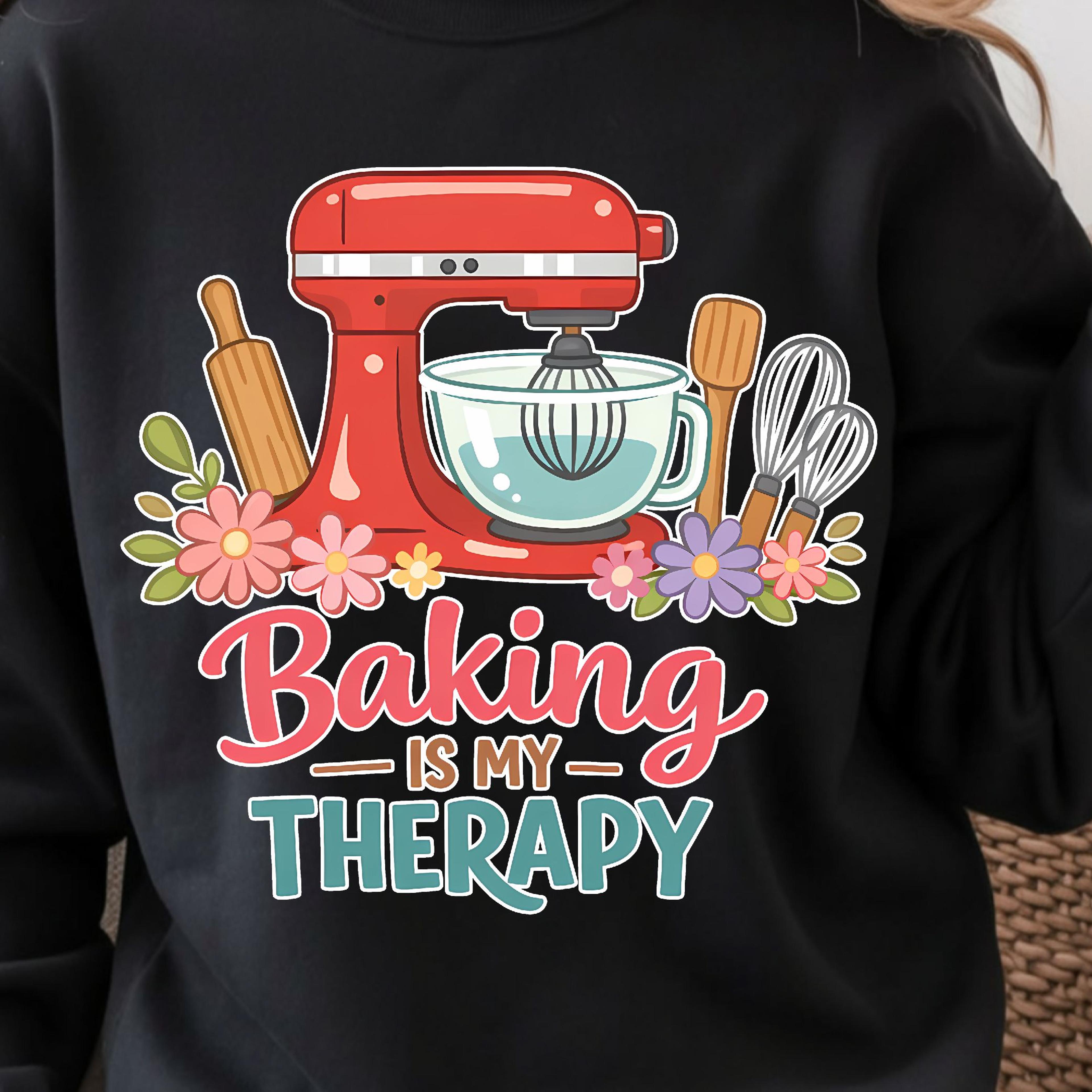 baking is my therapy shirt, funny baking t-shirt baking lover tee