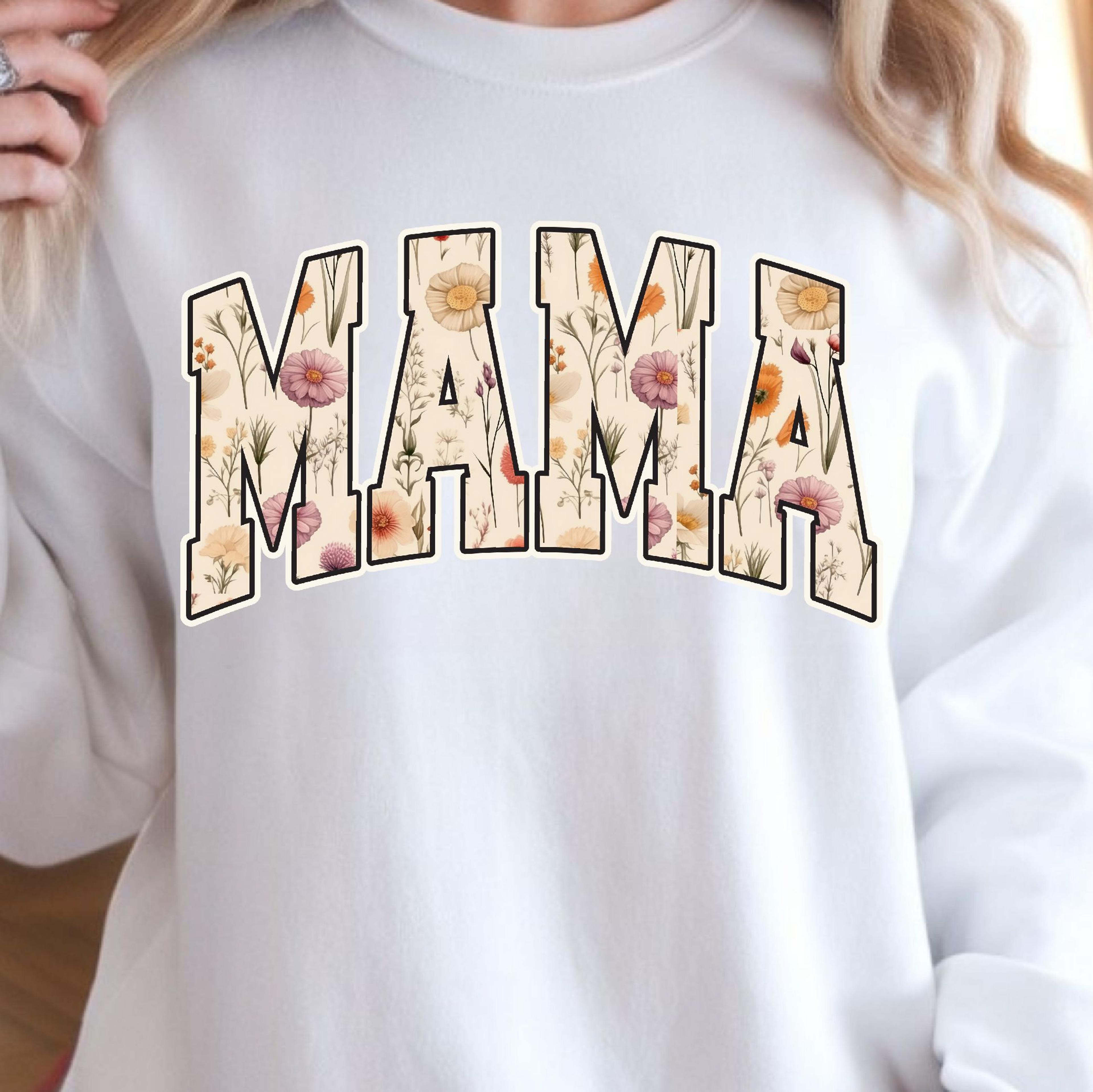 Floral Mama Crewneck Sweatshirt  Wildflower Mom Sweatshirt Cute Spring Mom Gift 3