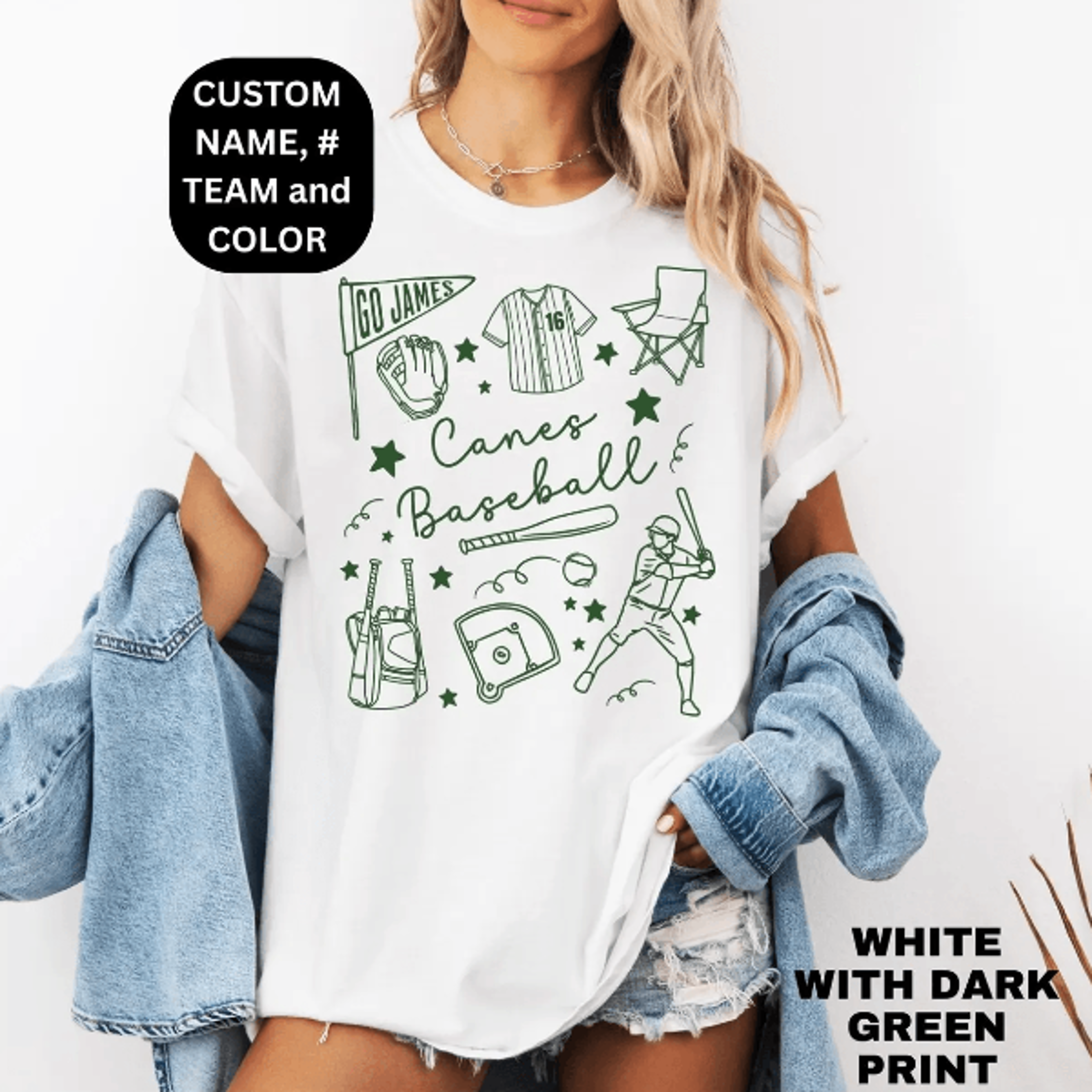personalized baseball mom shirt with name & number