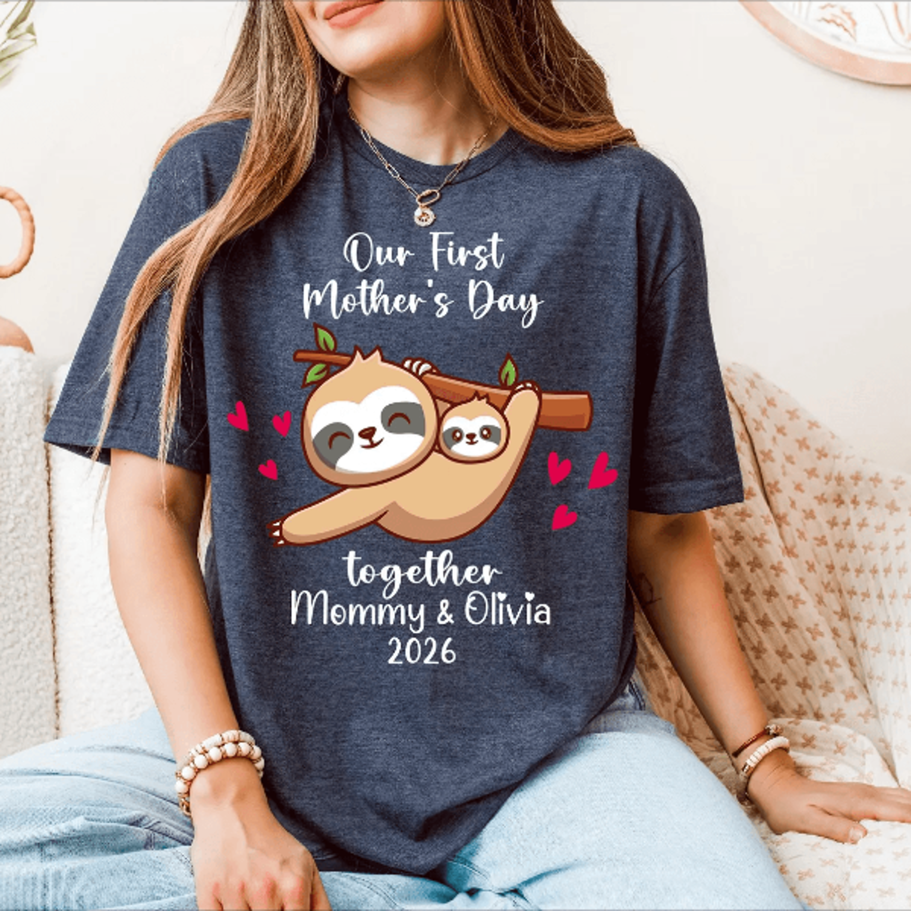 First Mothers Day Matching Tee Personalized Mom  Baby 3