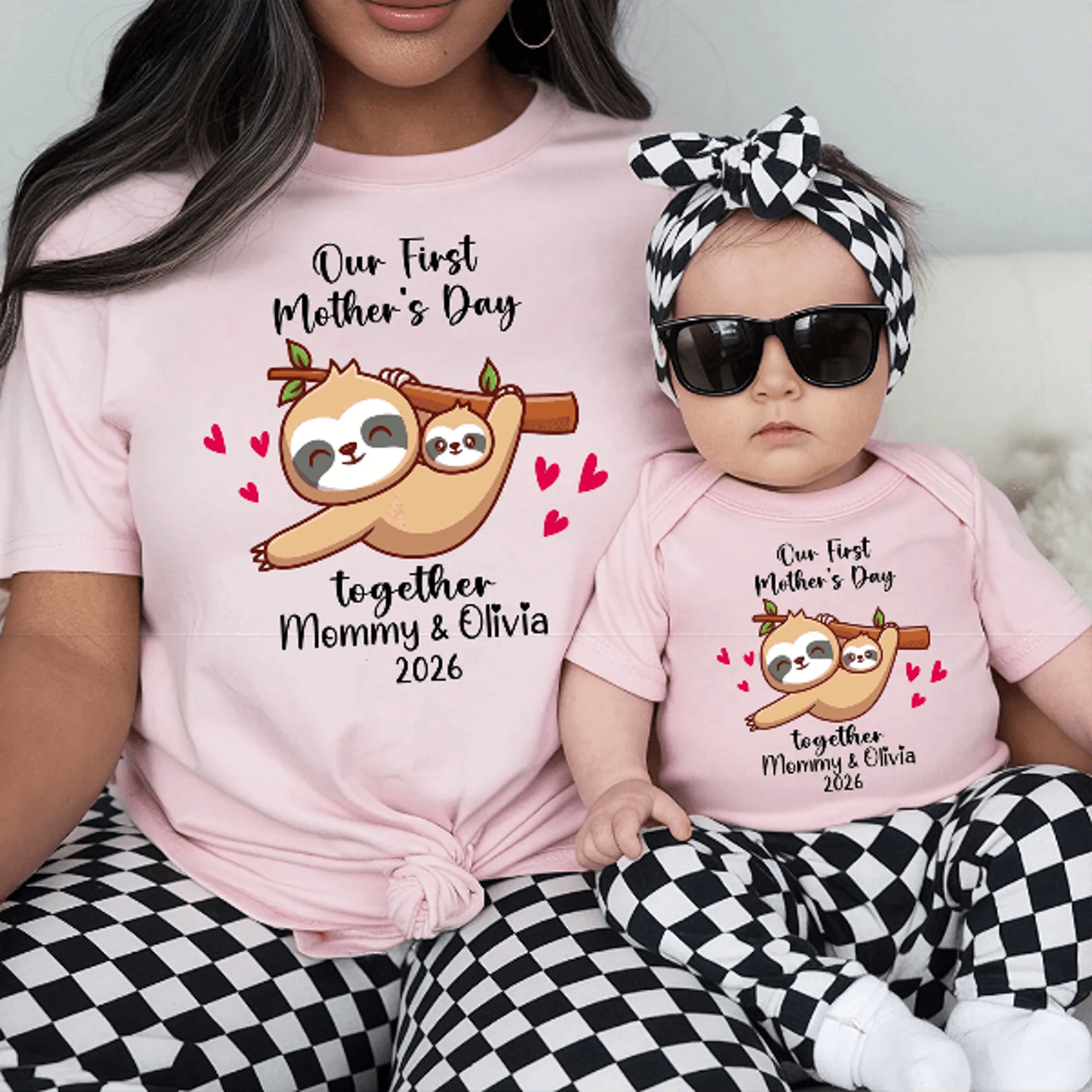 First Mothers Day Matching Tee Personalized Mom  Baby 5
