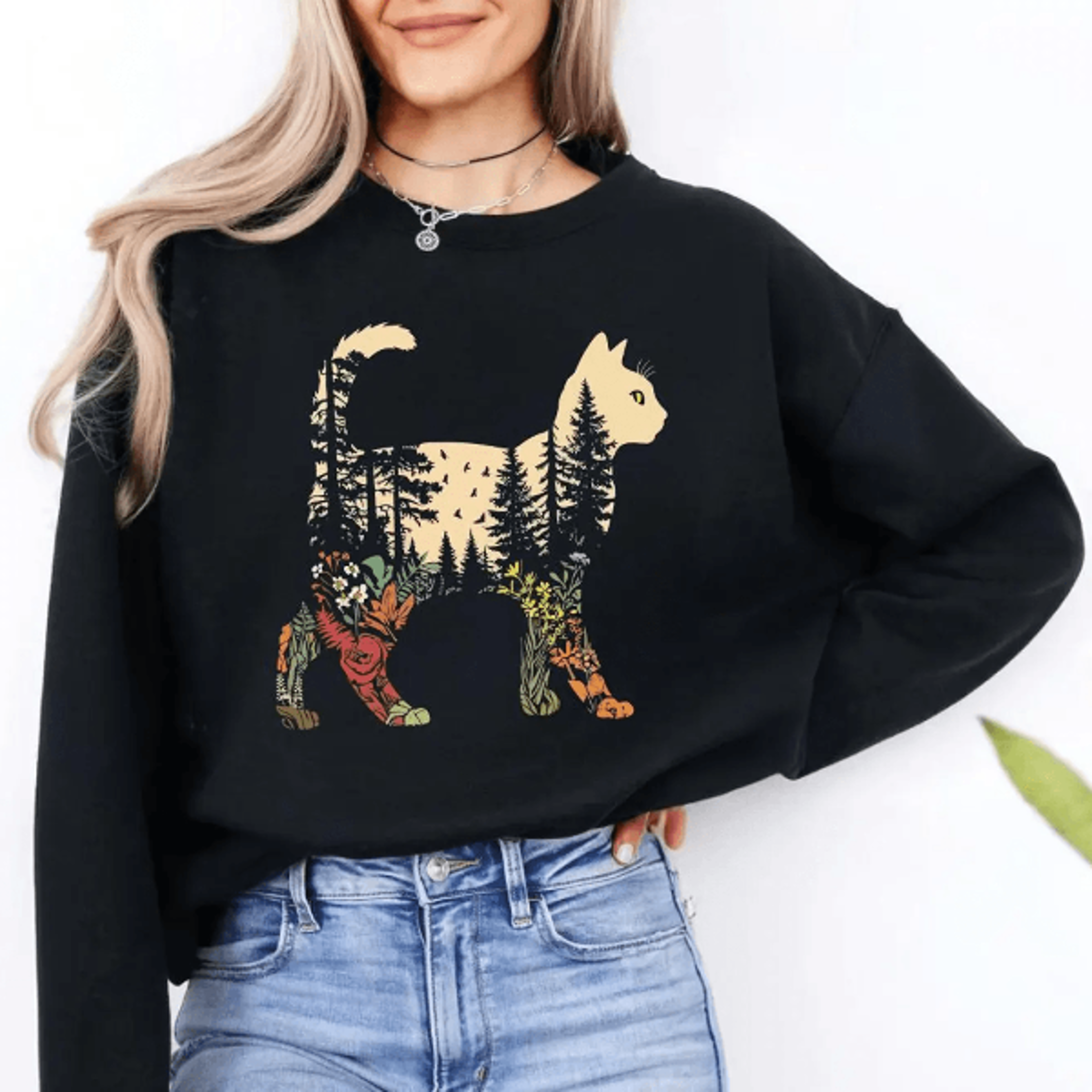 boho cat plants comfort colors shirt – cat lover tee