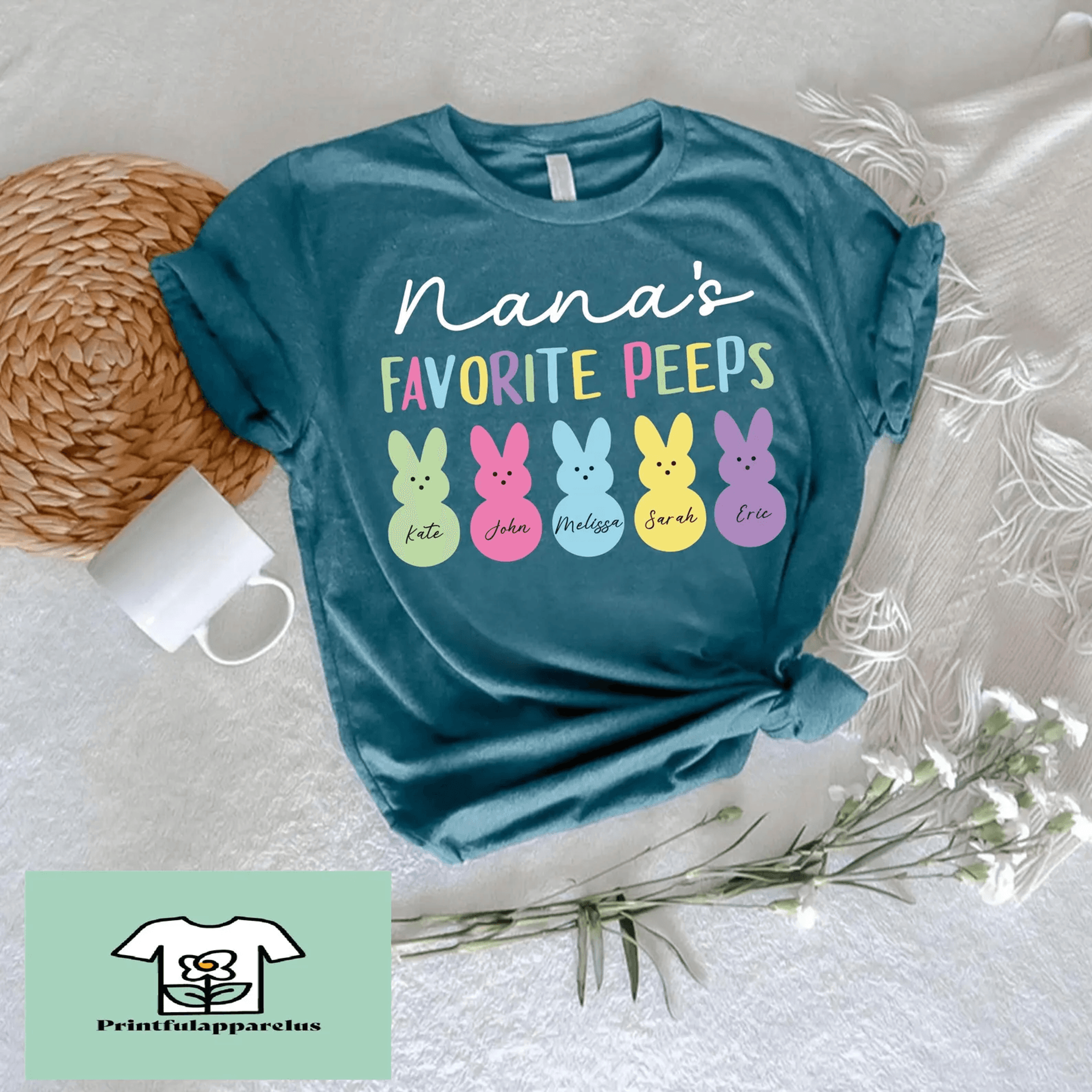 custom nanas favorite peeps easter shirt – personalized tee