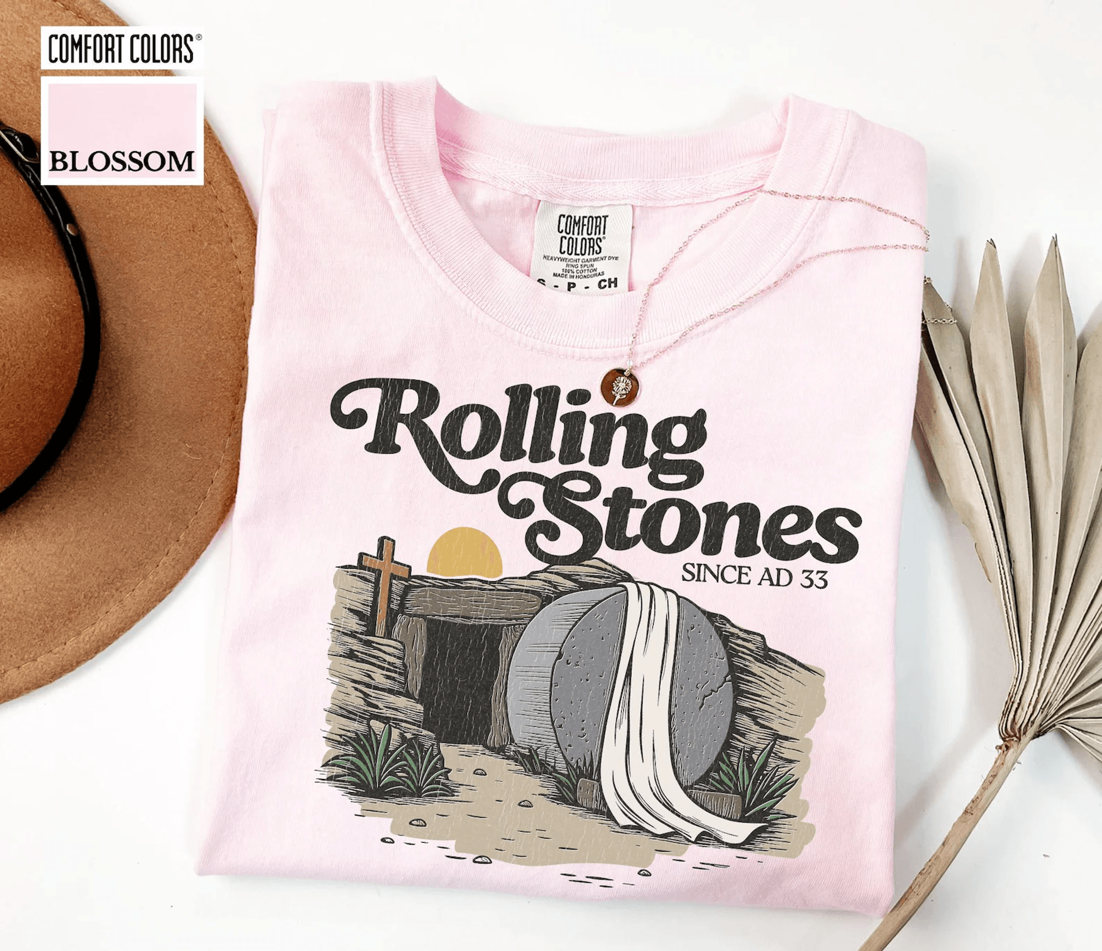 rolling stones christian tee – comfort colors easter shirt