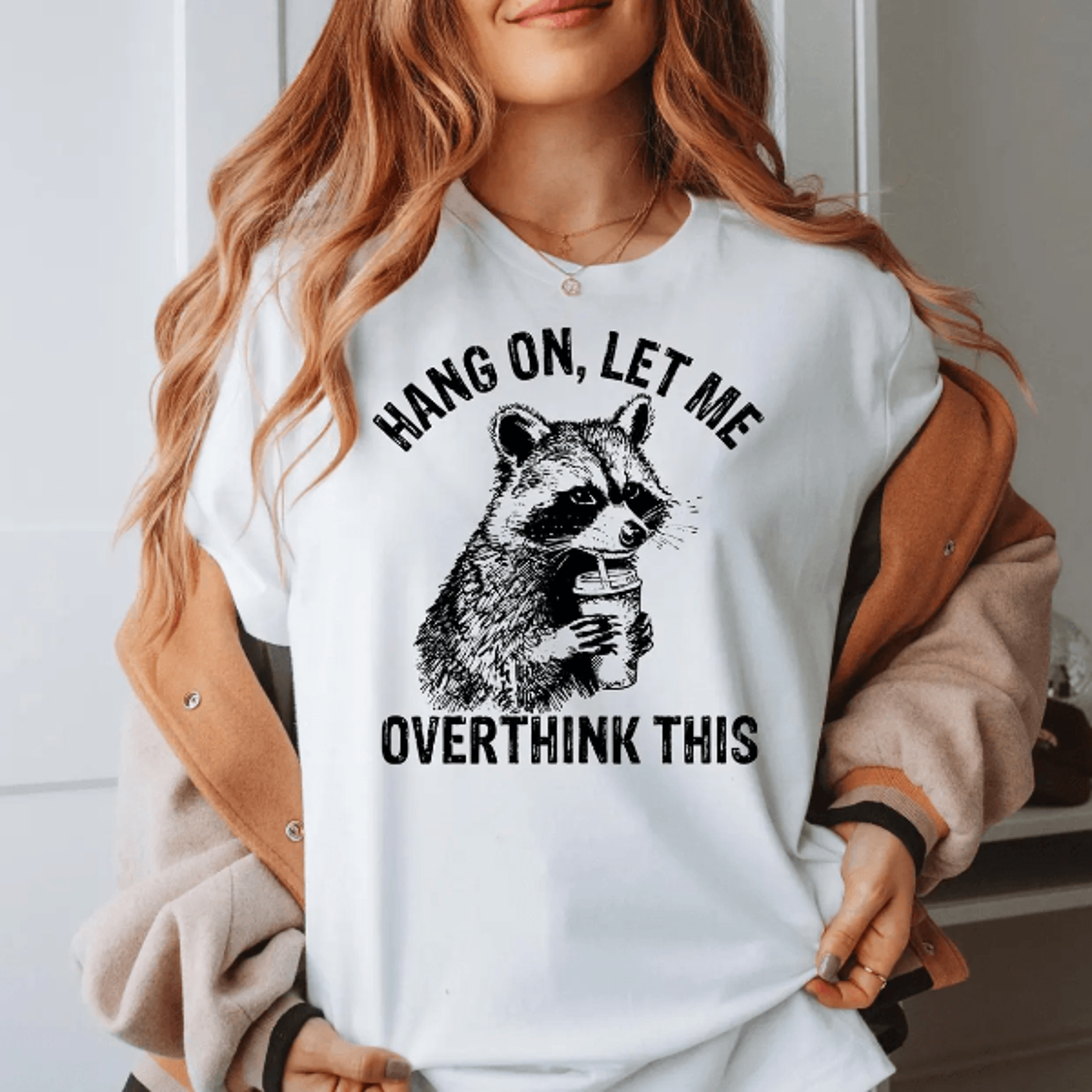 overthink this shirt – funny raccoon sarcastic tee