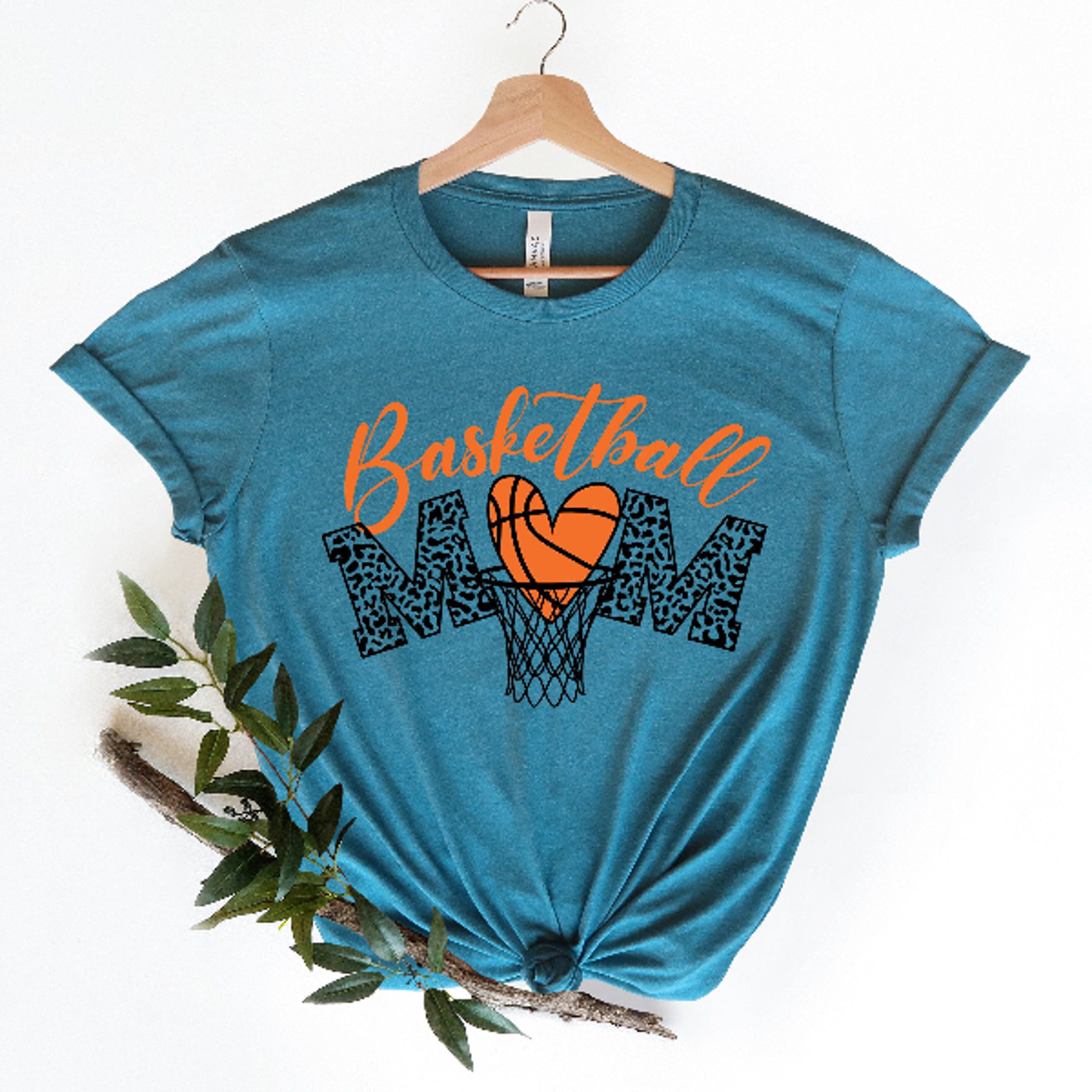basketball mom leopard shirt game day mom tee gift