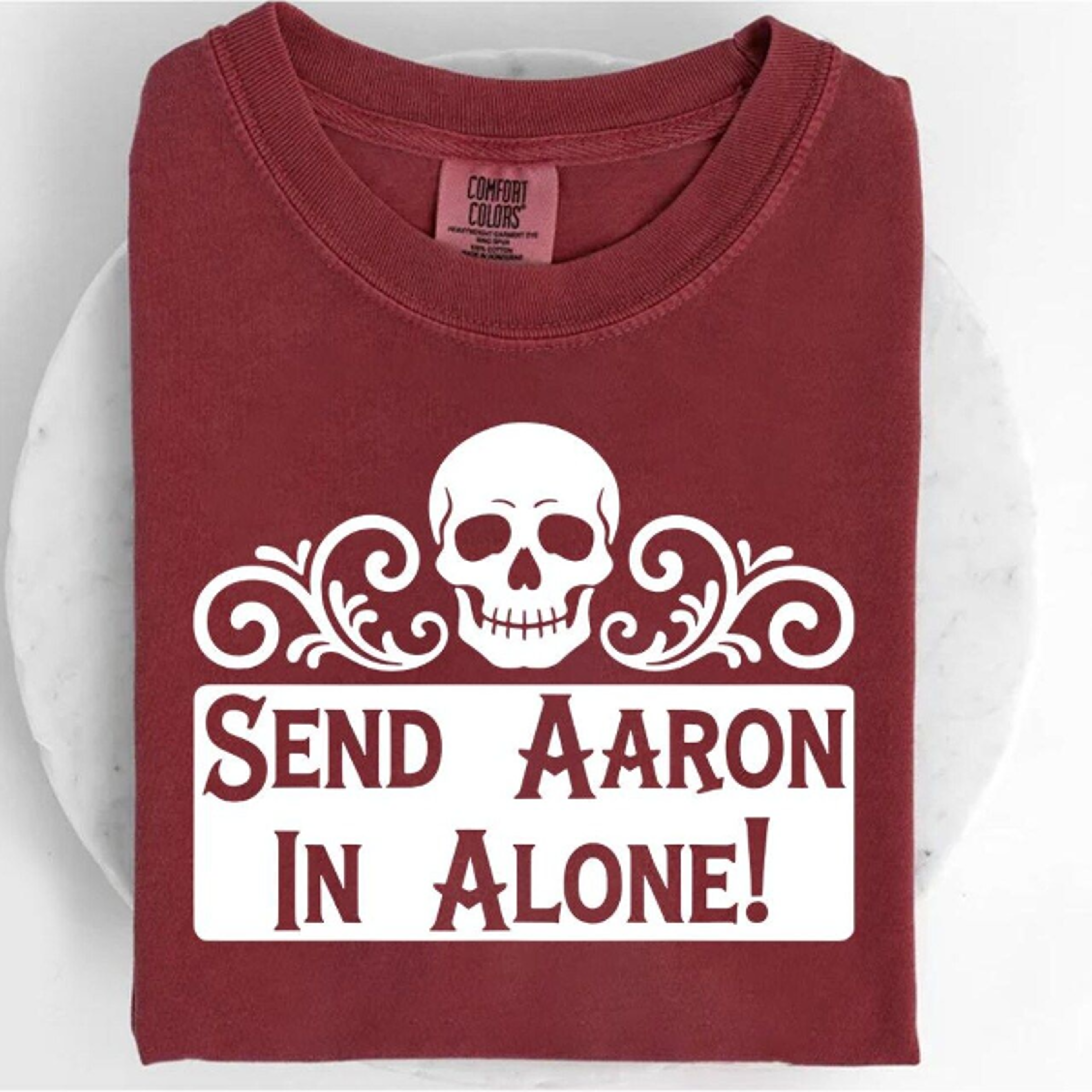send aaron in alone shirt funny ghost hunter halloween graphic tee gift