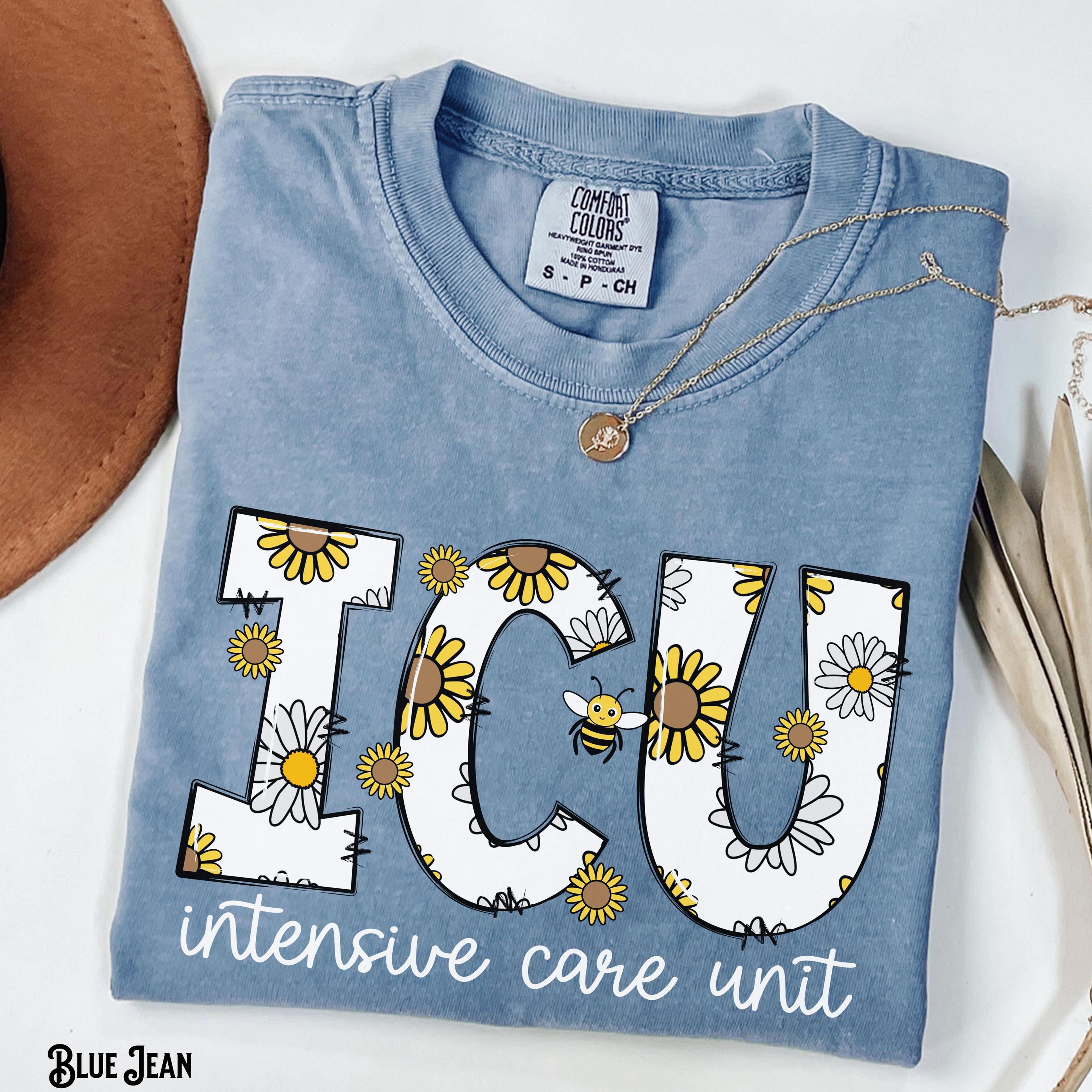 icu nurse shirt daisy intensive care unit graphic tee nurse gift