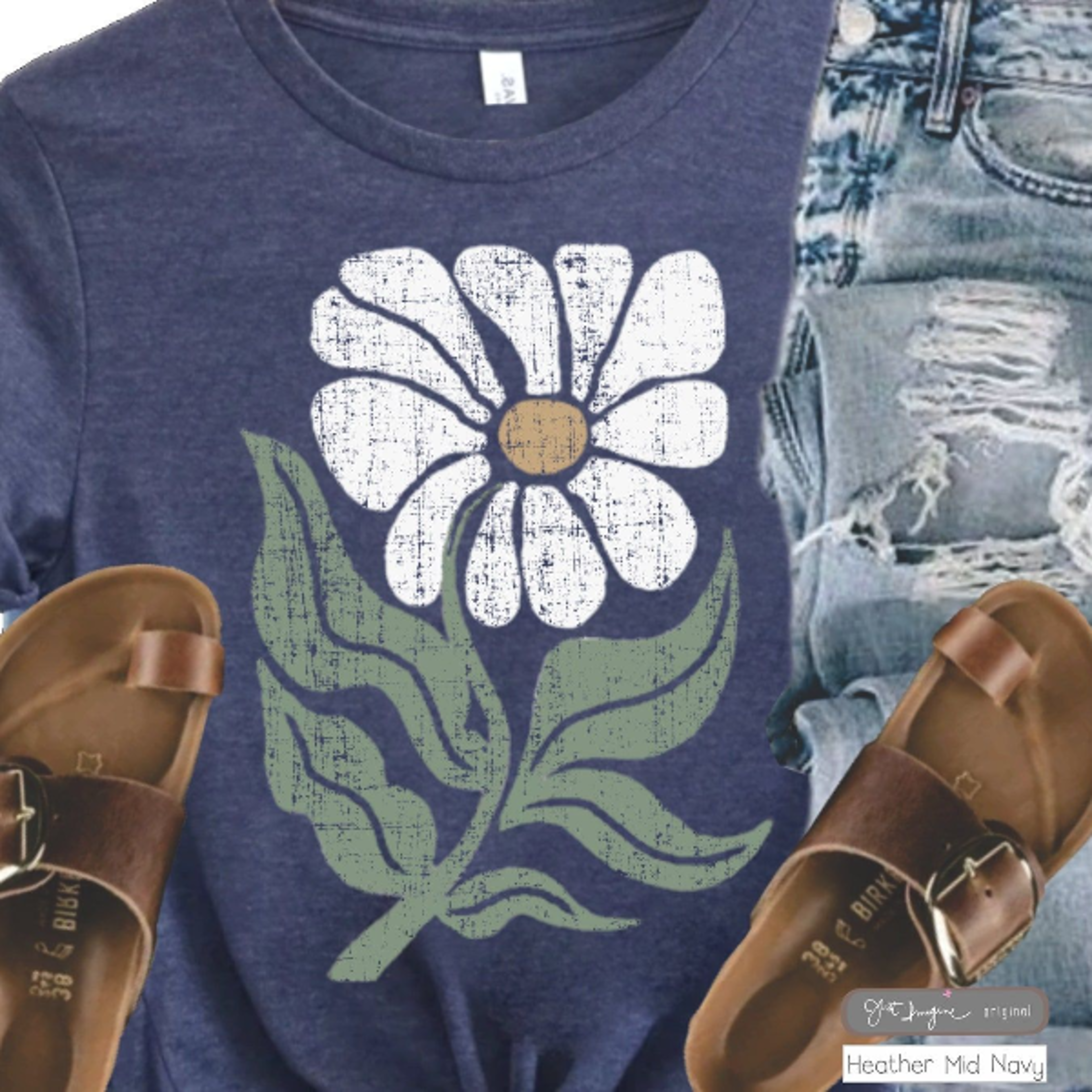 daisy flower shirt retro floral graphic tee boho vintage style cute floral gift