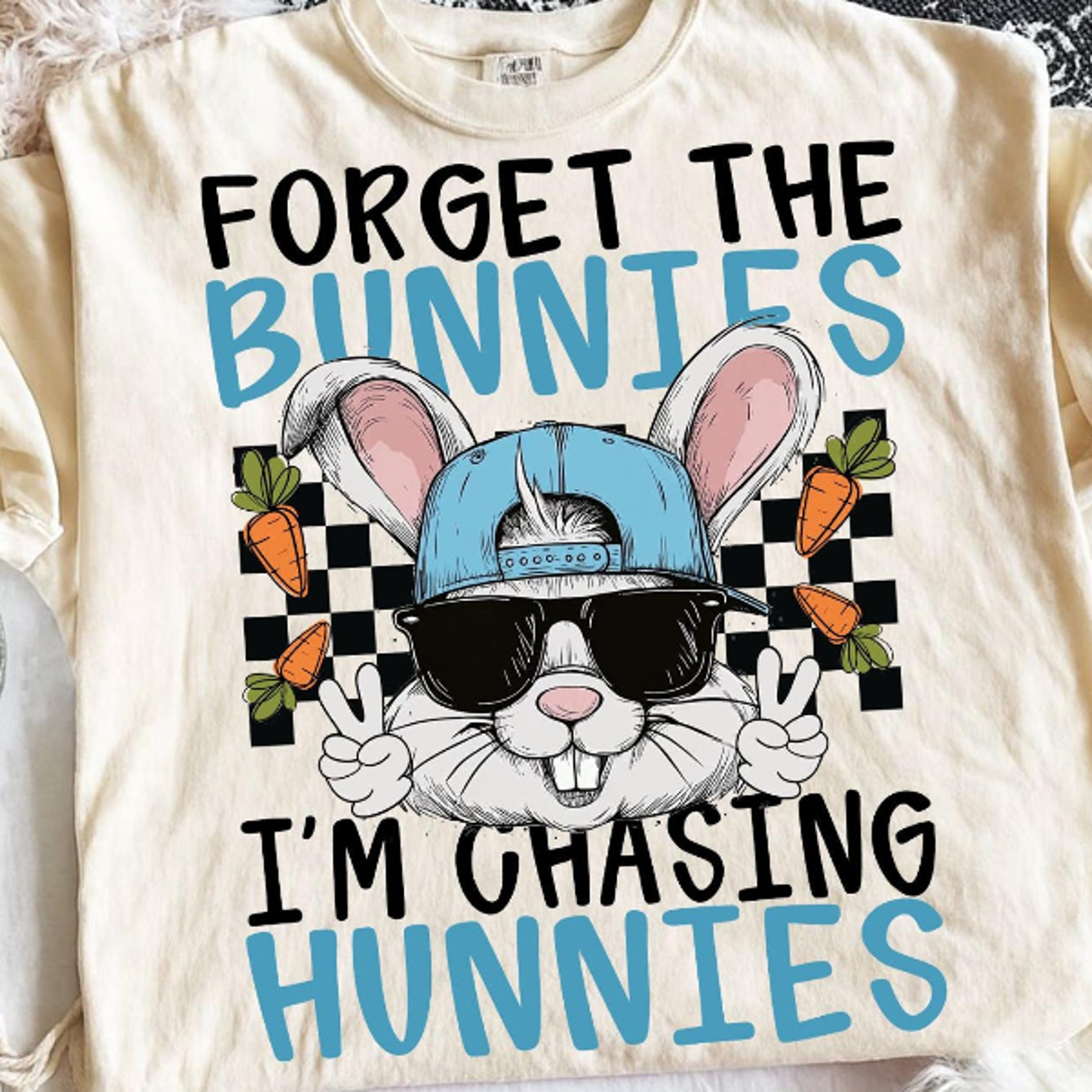 forget the bunnies i am chasing hunnies shirt funny easter bunny graphic tee gift
