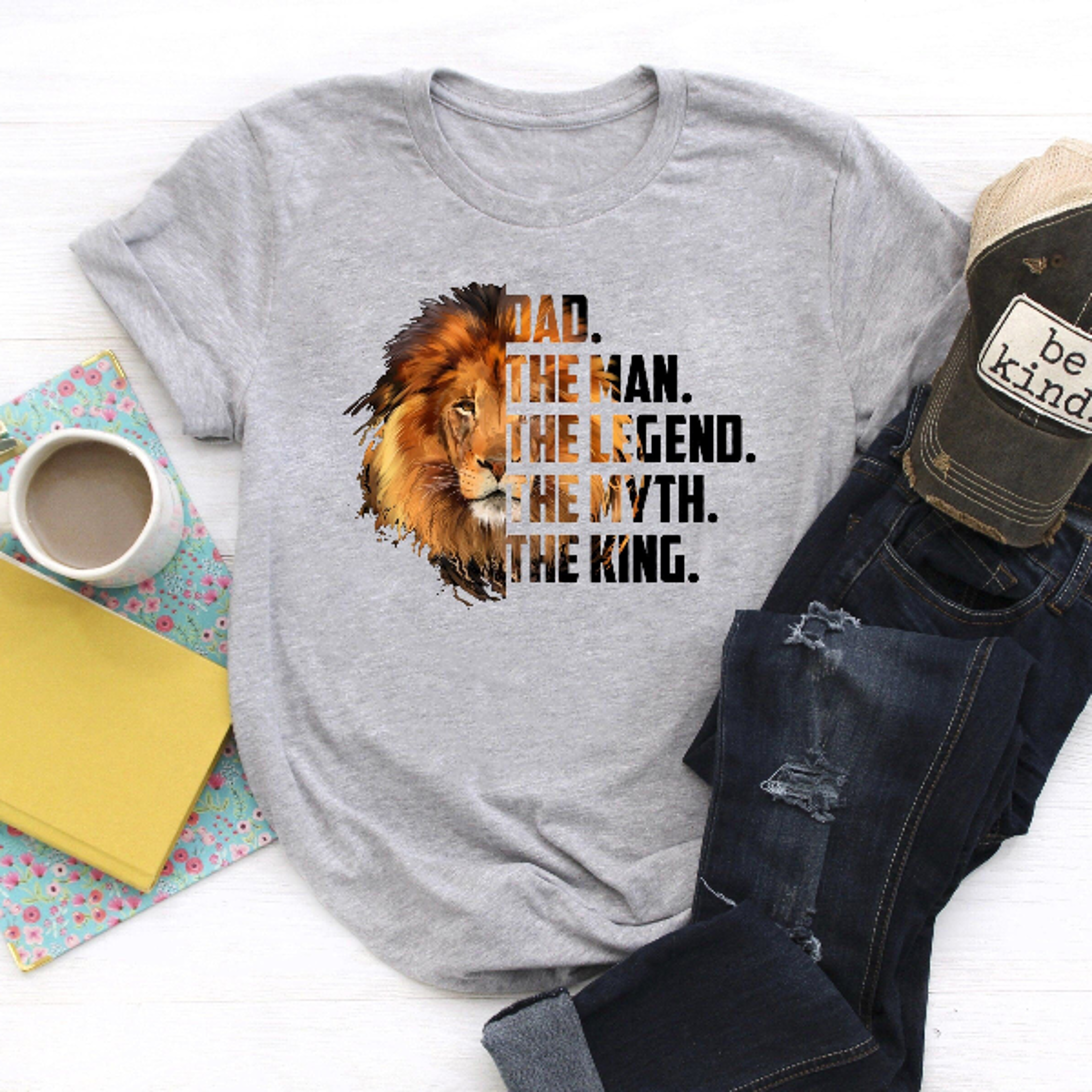 dad the man the myth the king watercolor shirt gift