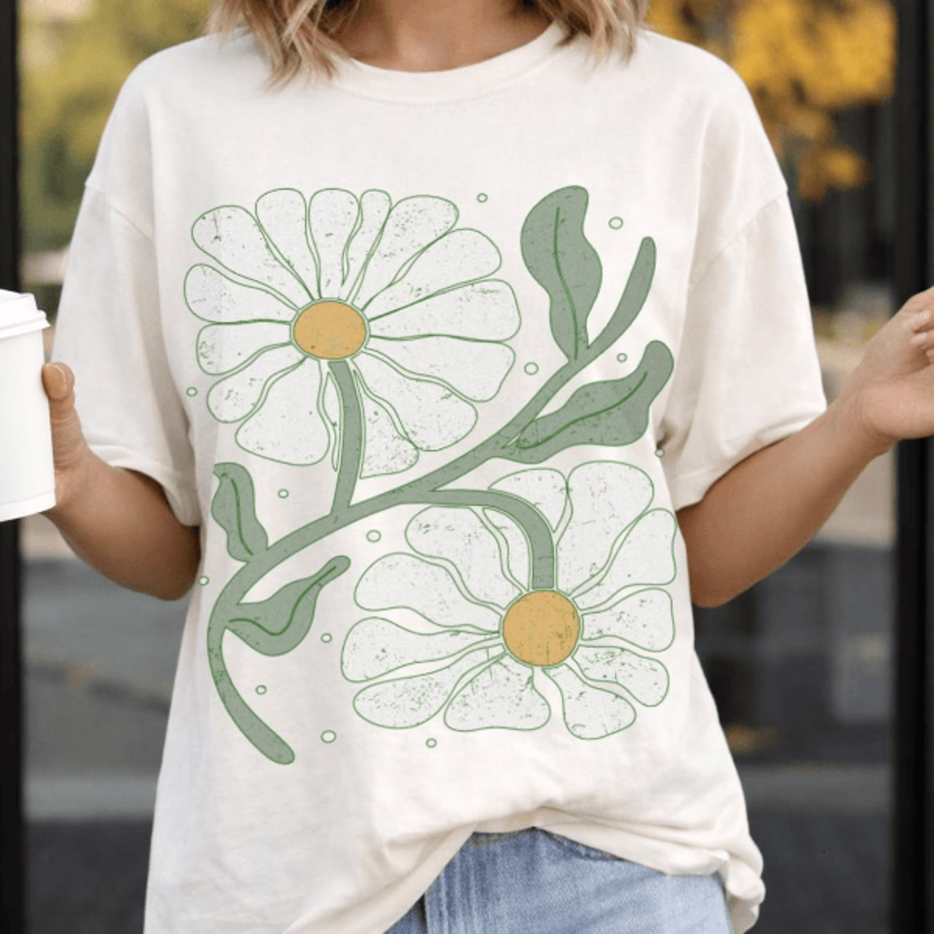 vintage daisy shirt comfort colors tee – retro floral boho flower graphic t-shirt