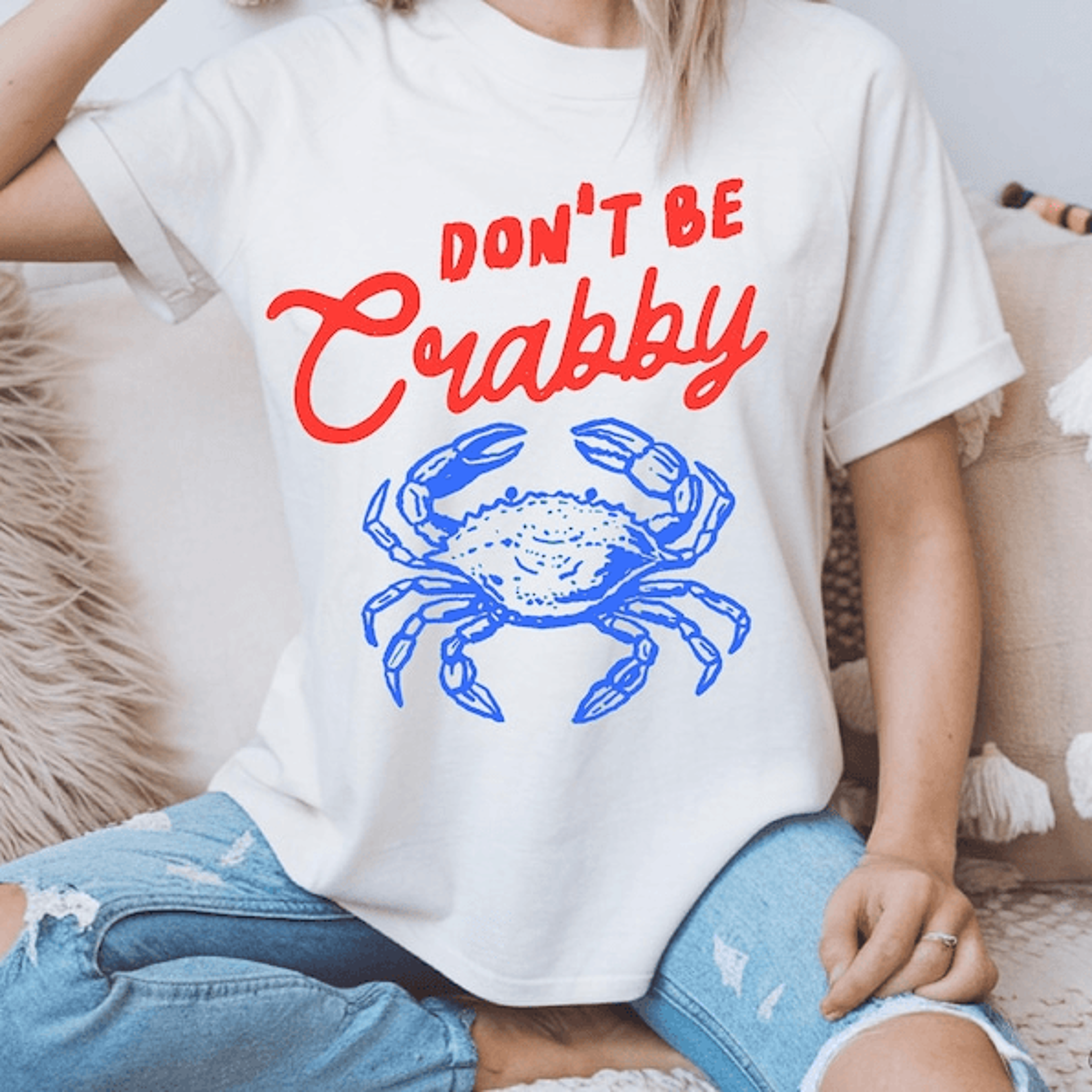 dont be crabby shirt funny crab graphic tee summer beach humor gift