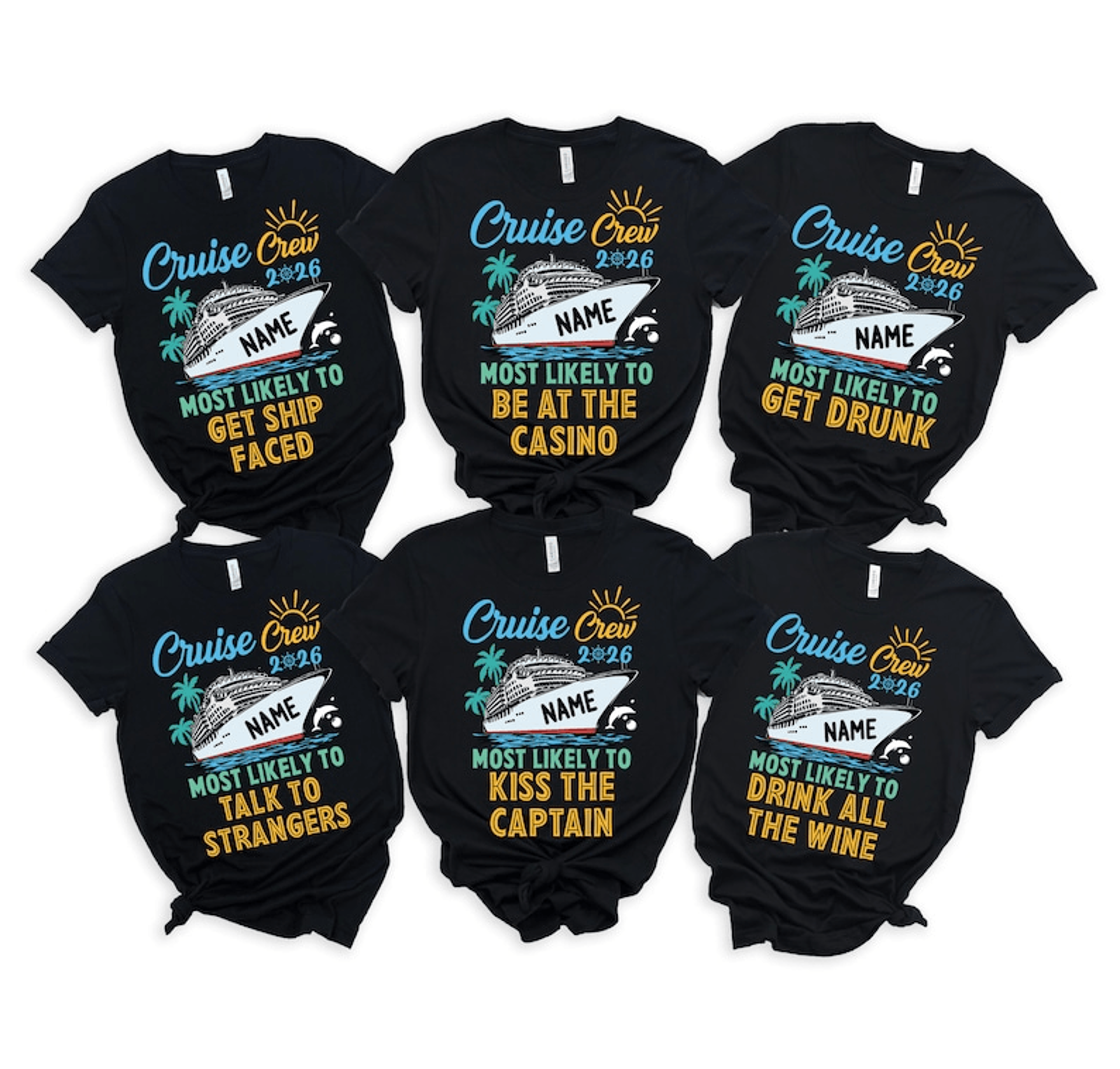 cruise squad shirts matching funny cruise group graphic tees vacation set
