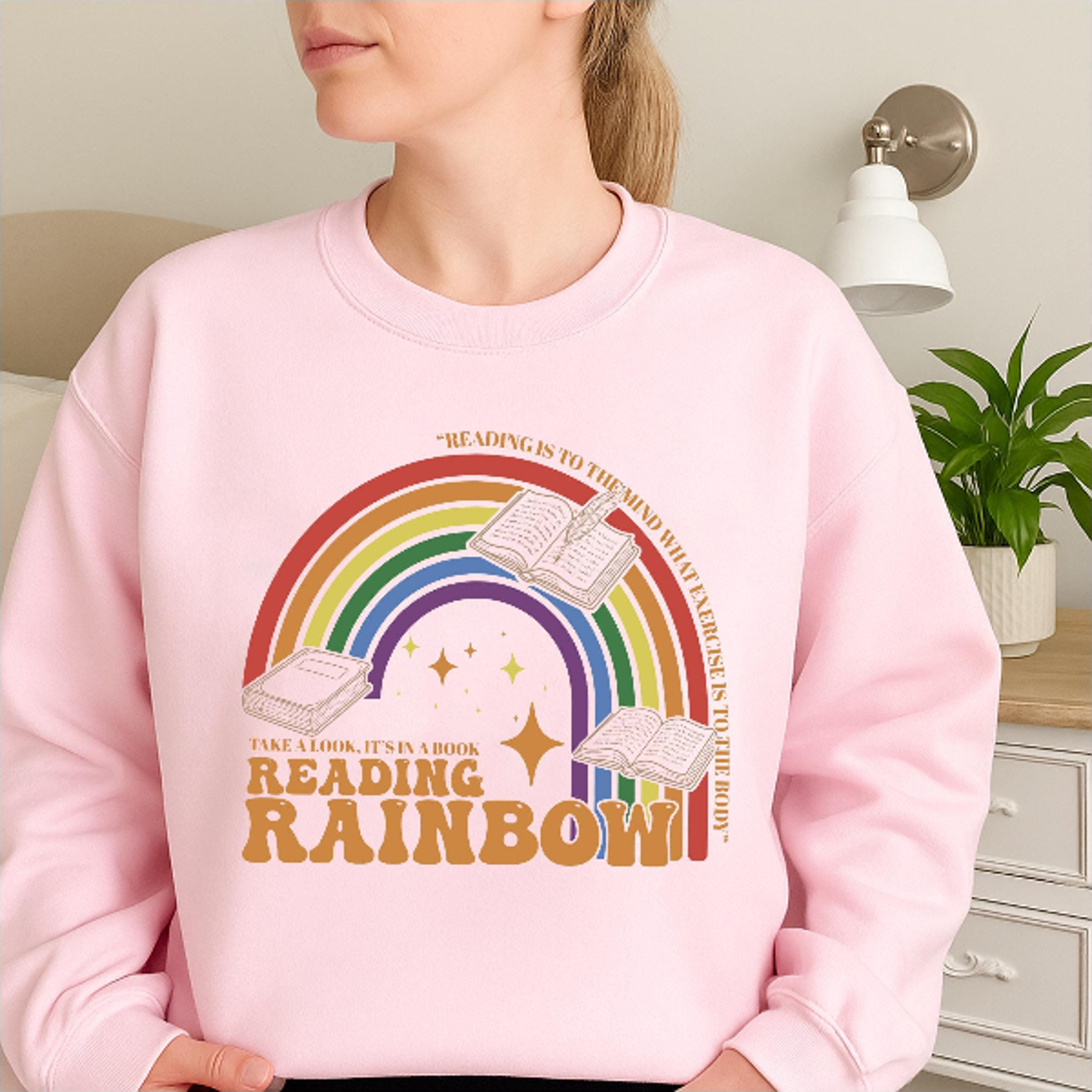 reading rainbow sweatshirt,take a look it's in a book shirt,book lover,funny bookish shirt,librarian tee