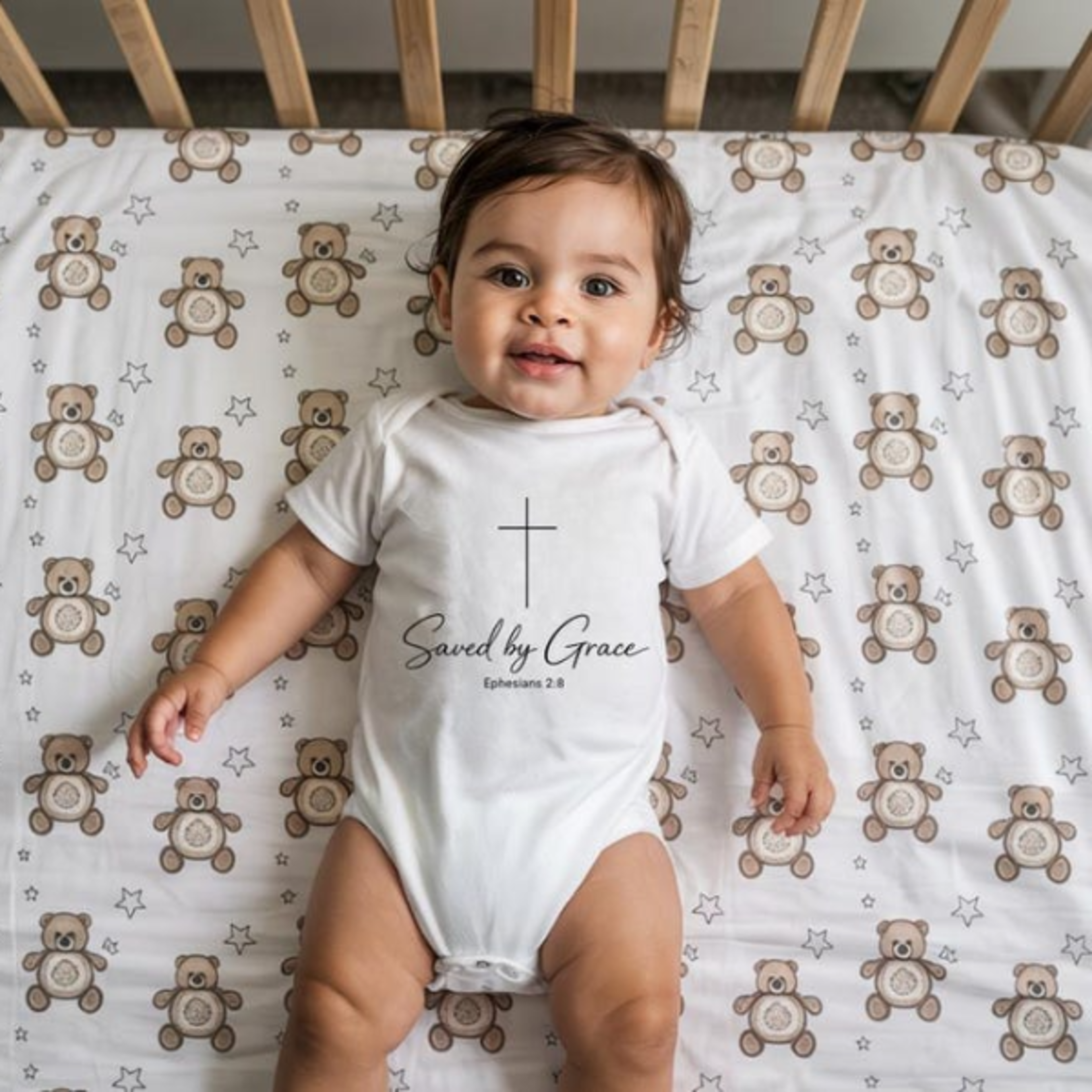 saved by grace baby onesie christian faith infant bodysuit religious baby gift