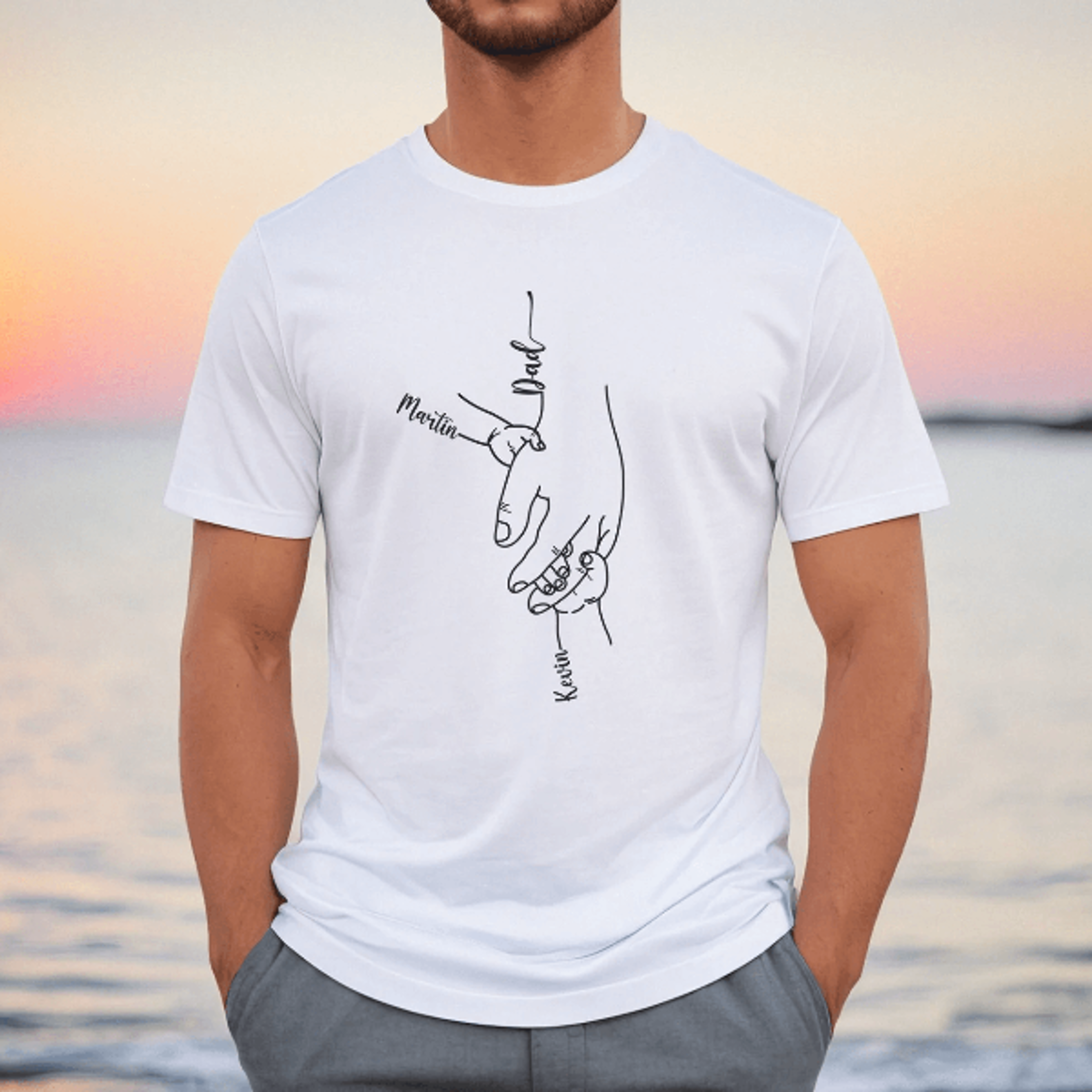 dad hands shirt with names personalized fathers day gift custom dad tee