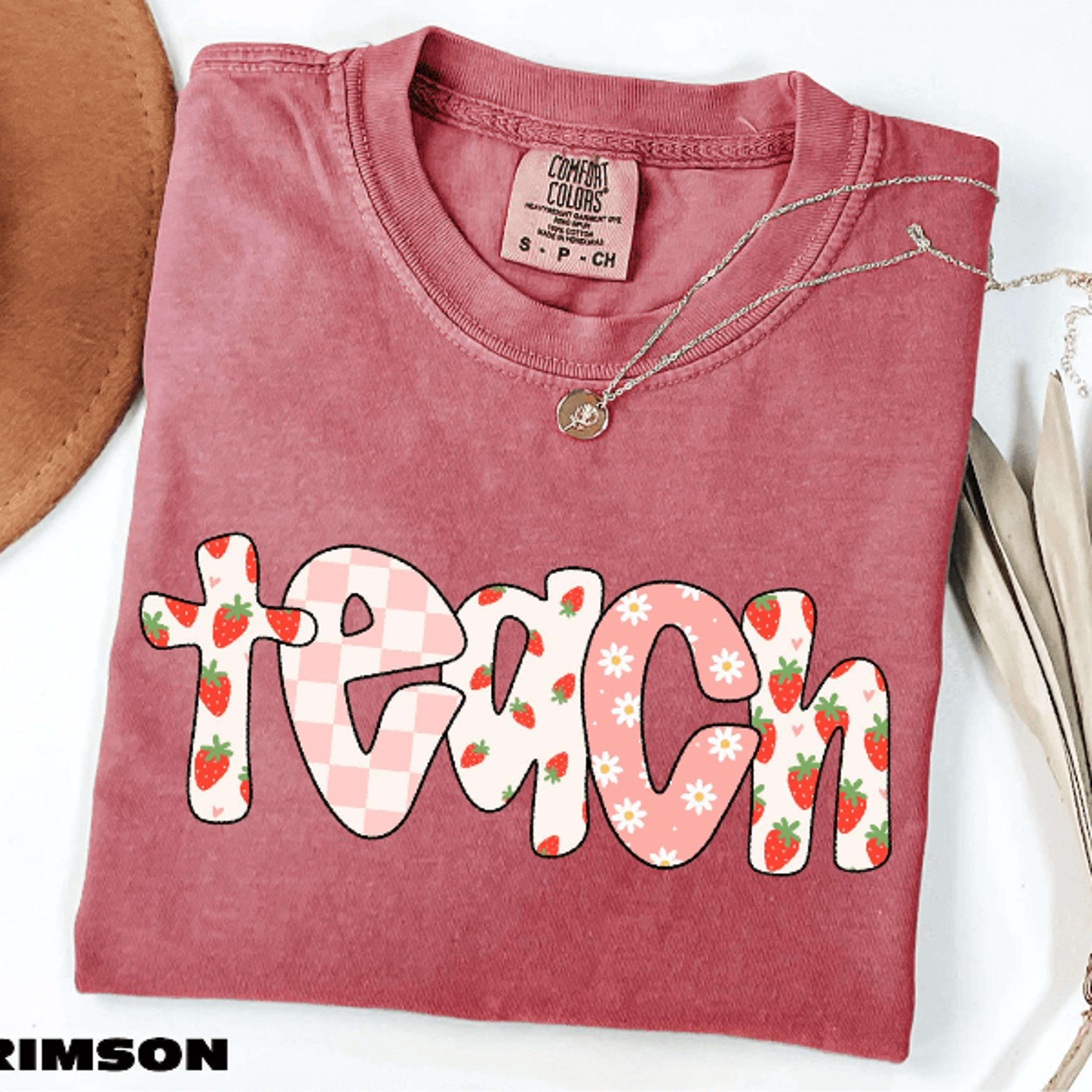 strawberry teach shirt cute comfort colors teacher back to school appreciation tee