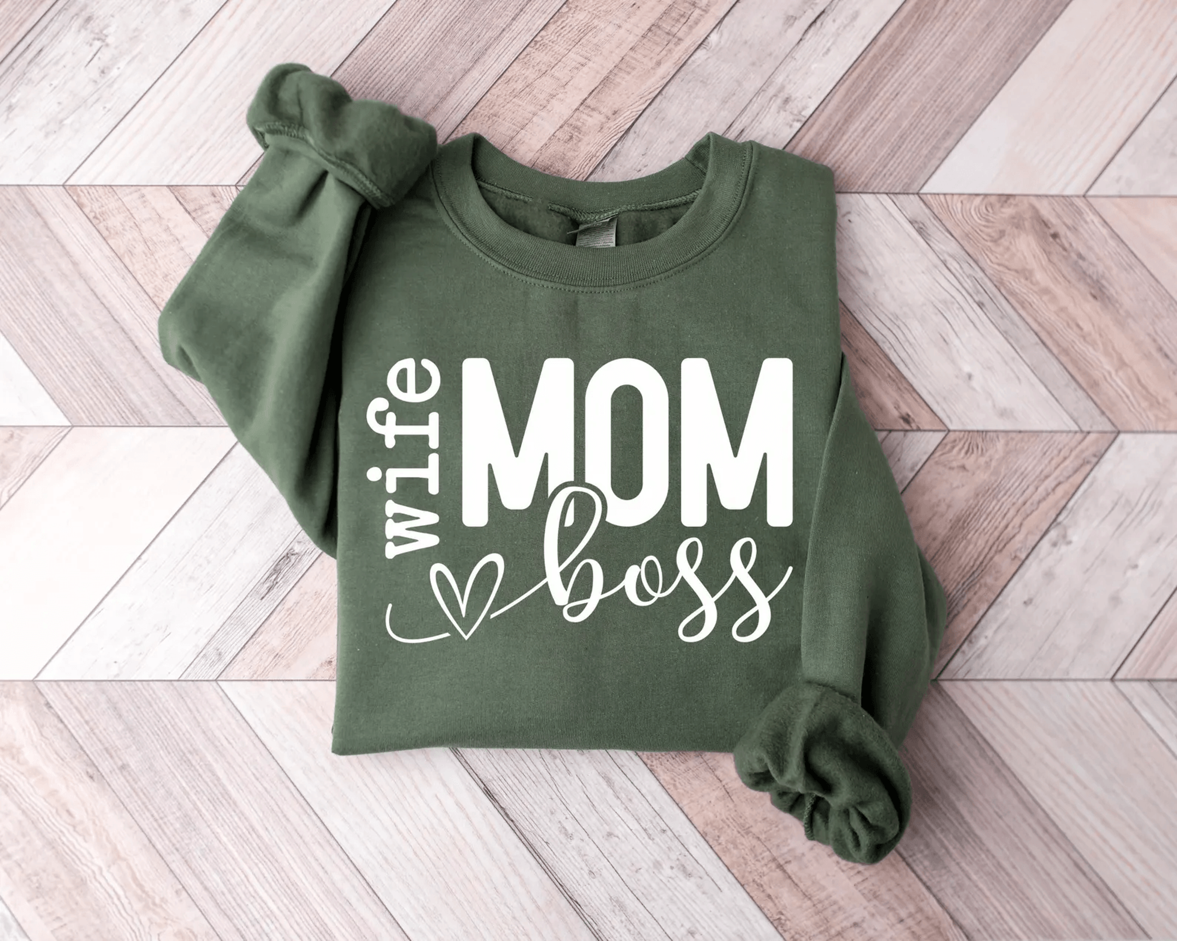 wife mom boss sweatshirt trendy mom life crewneck mothers day gift