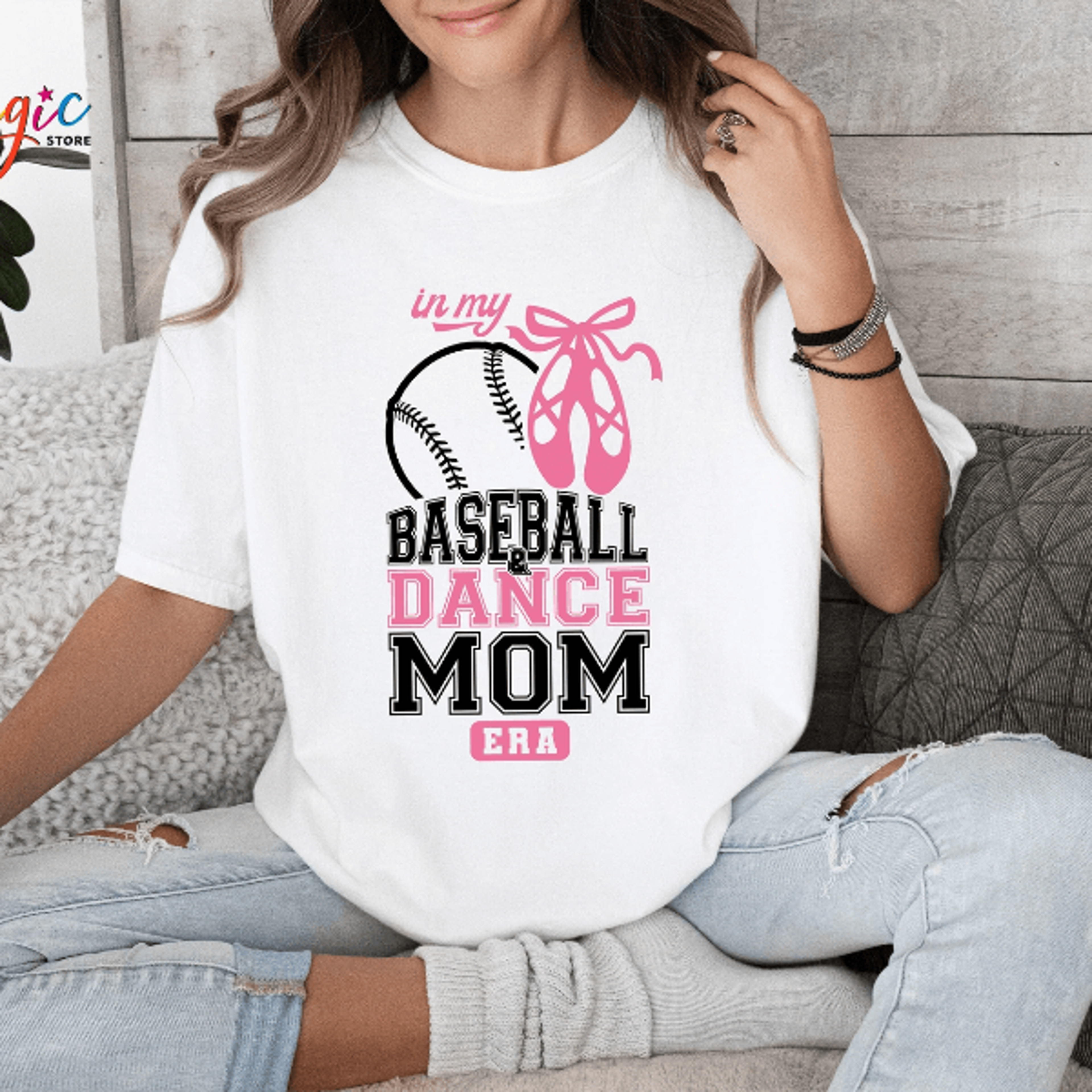 in my baseball and dance mom era shirt retro sports mom life tee gift