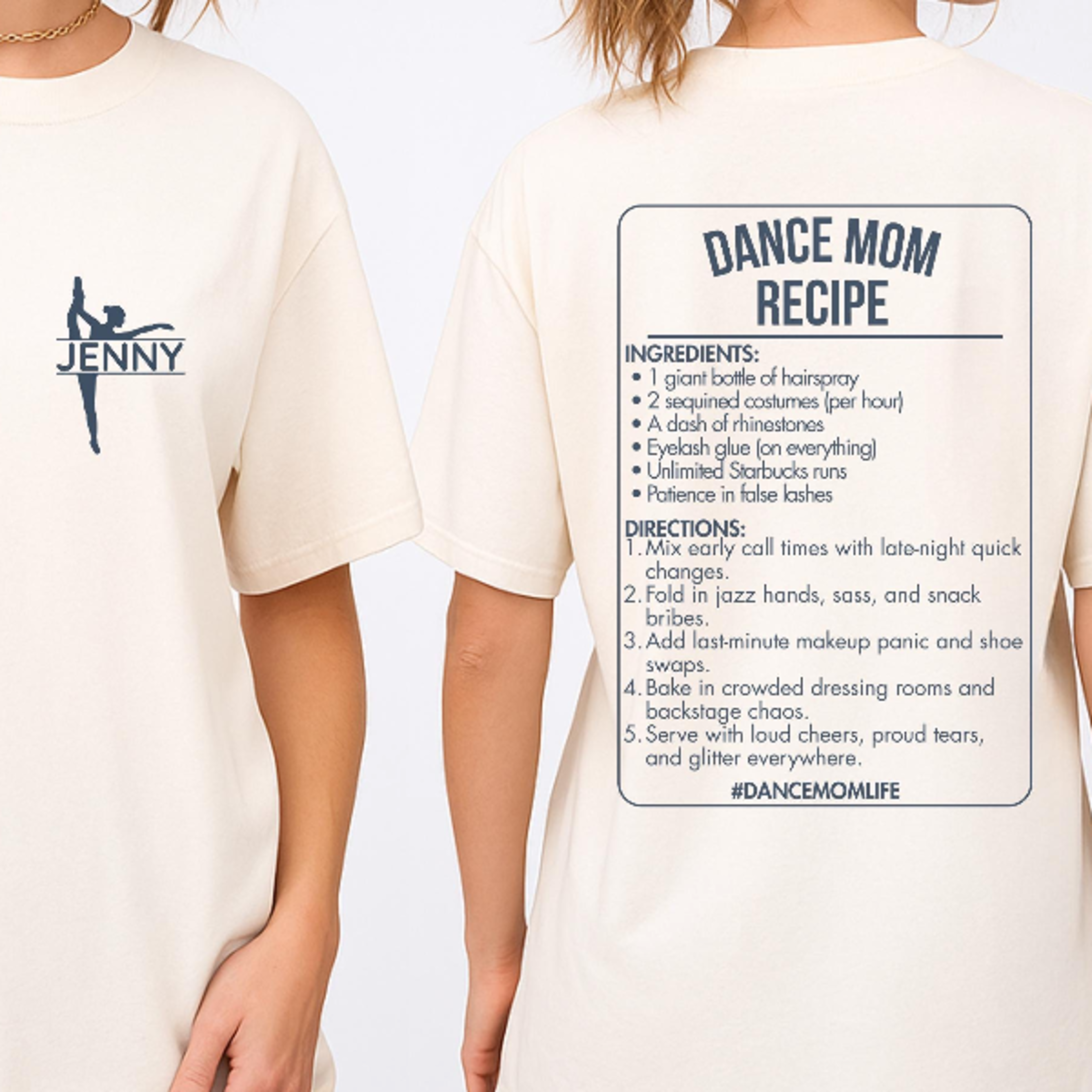 custom dance mom recipe shirt – personalized dance mom tee
