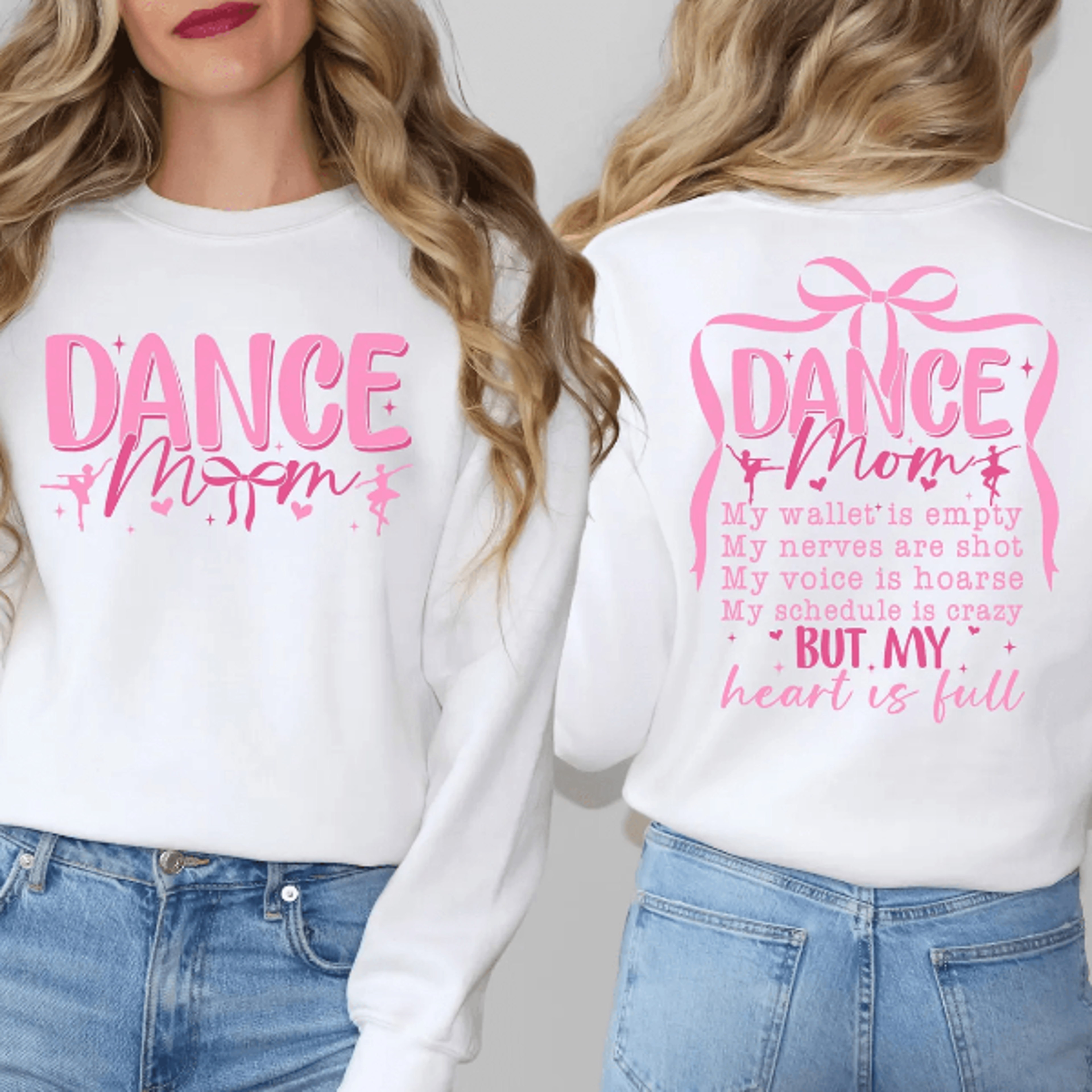 coquette bow dance mom sweatshirt hoodie ballet mom gift cute dance mom apparel