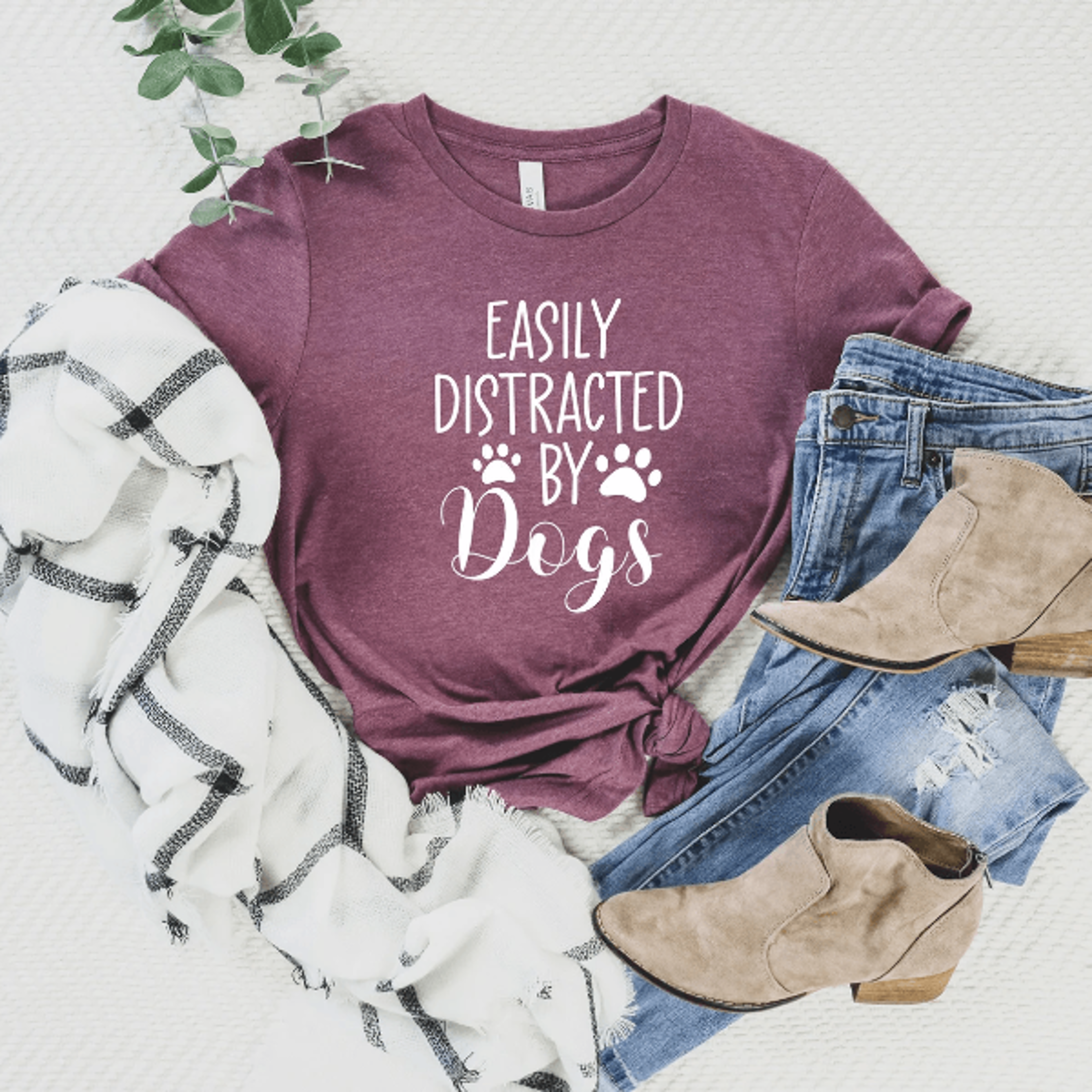 easily distracted by dogs shirt funny dog lover tee cute pet owner gift