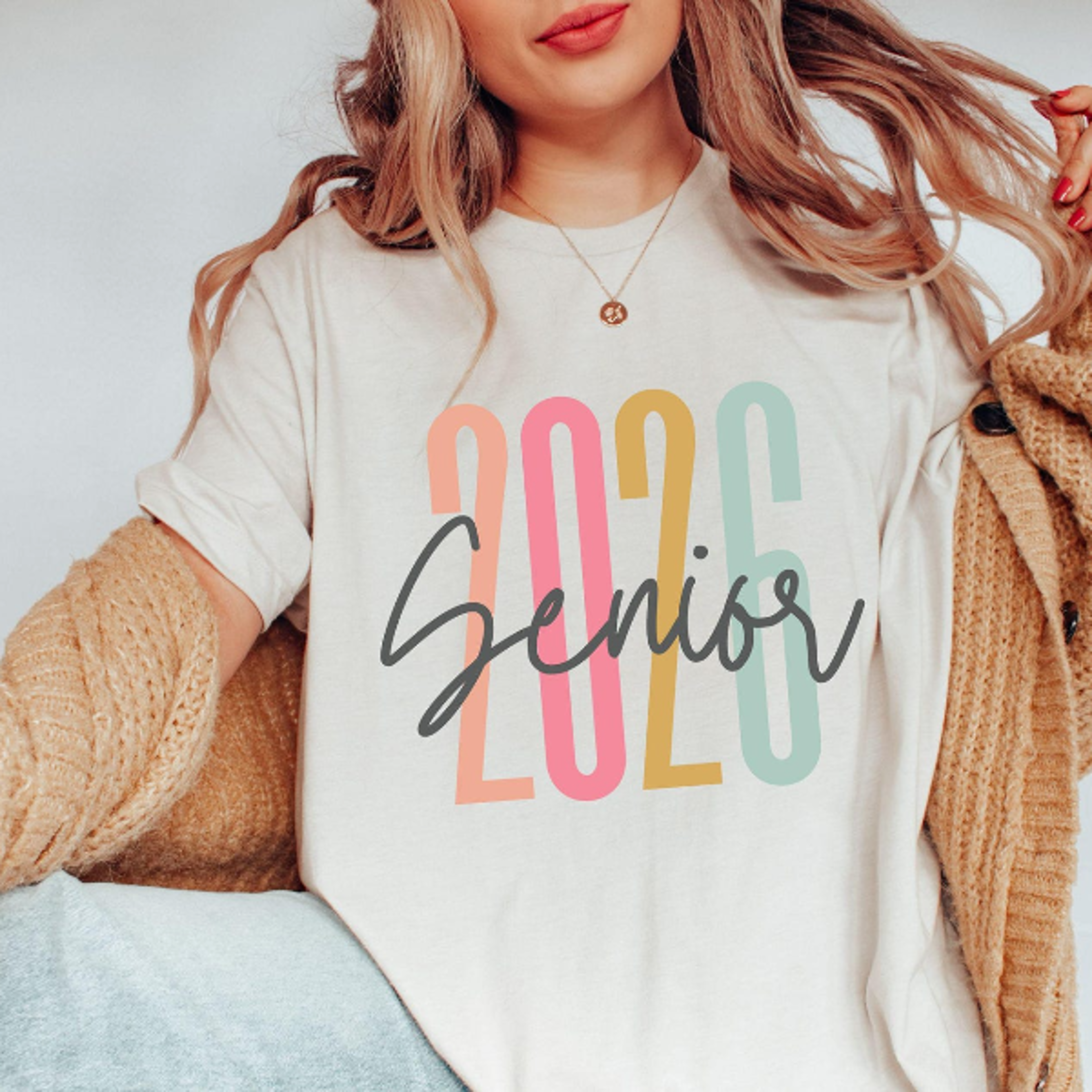 senior 2026 shirt colorful graduate graphic tee trendy graduation t-shirt casual womens top