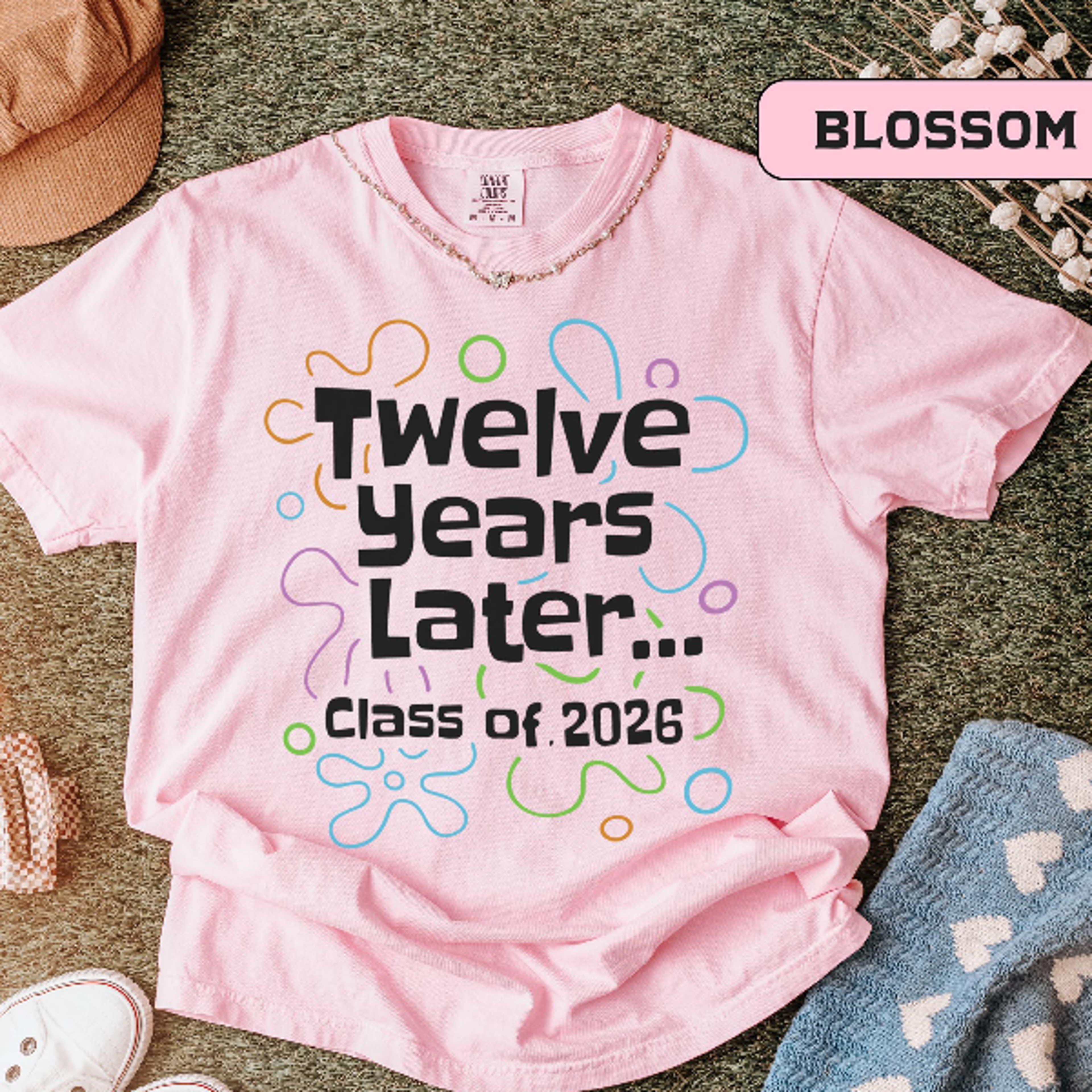 twelve years later class of 2026 shirt funny graduation graphic tee cute senior t-shirt