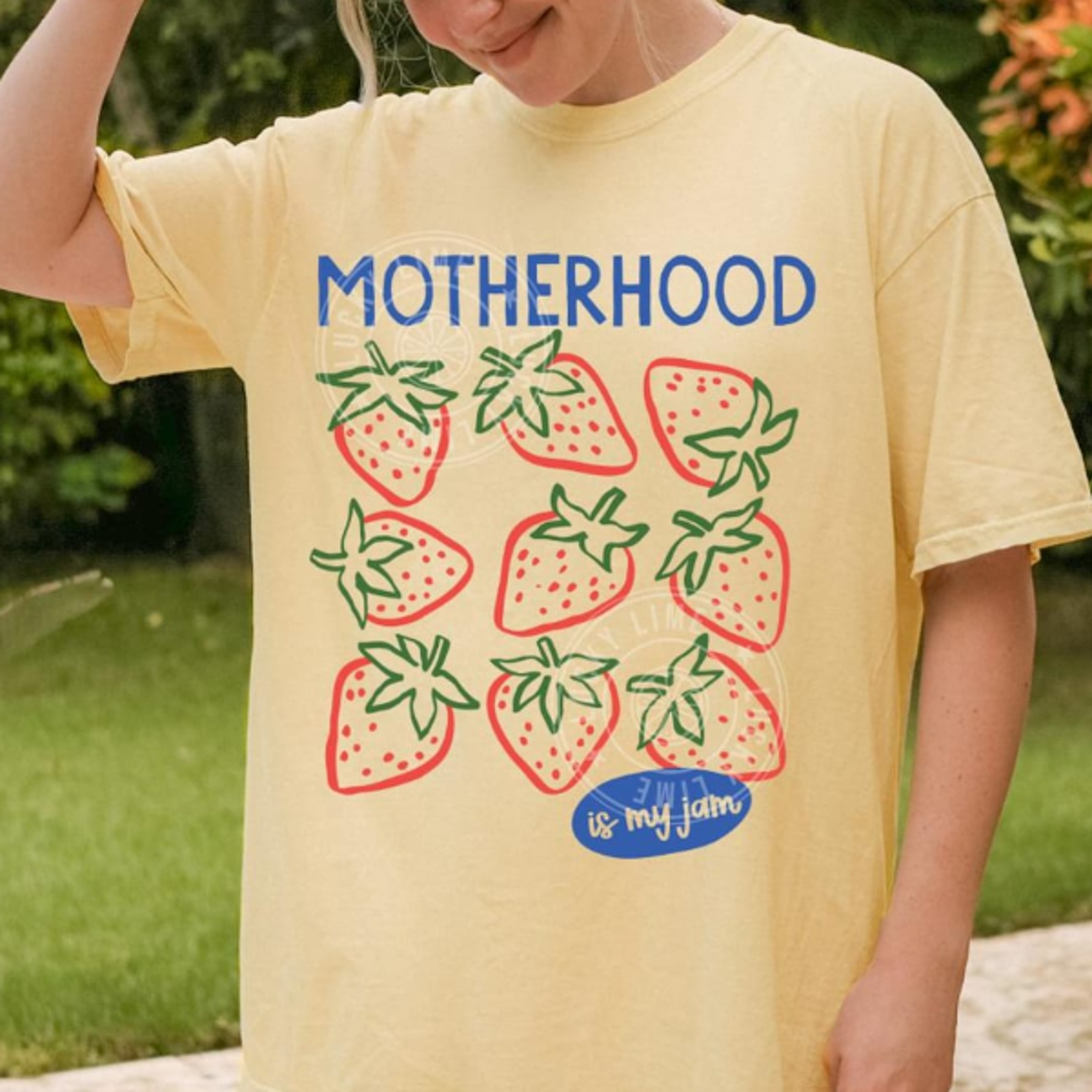 motherhood is my jam comfort colors t-shirt - strawberry mama graphic tee