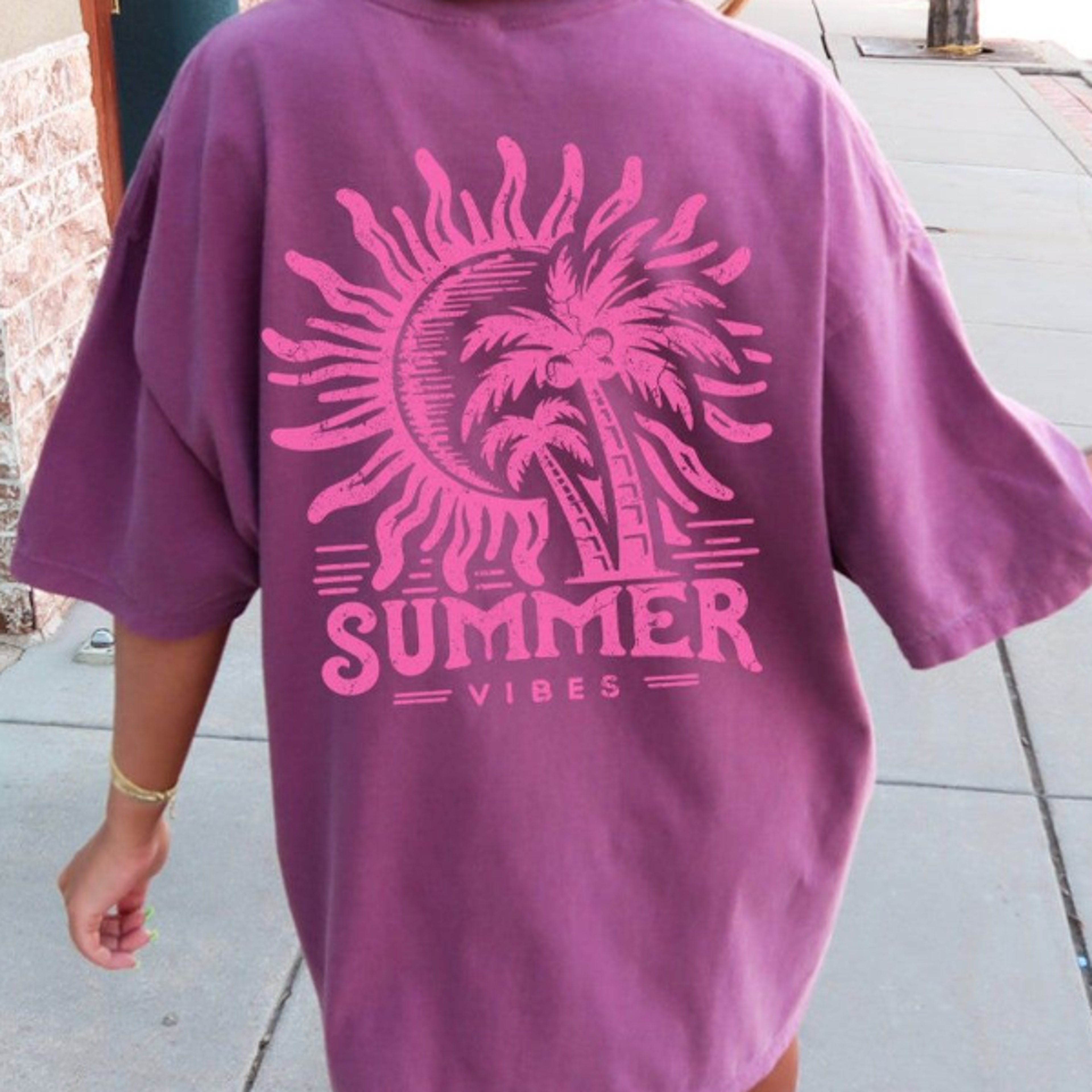 Summer Vibes Retro Front Back Beach TShirt