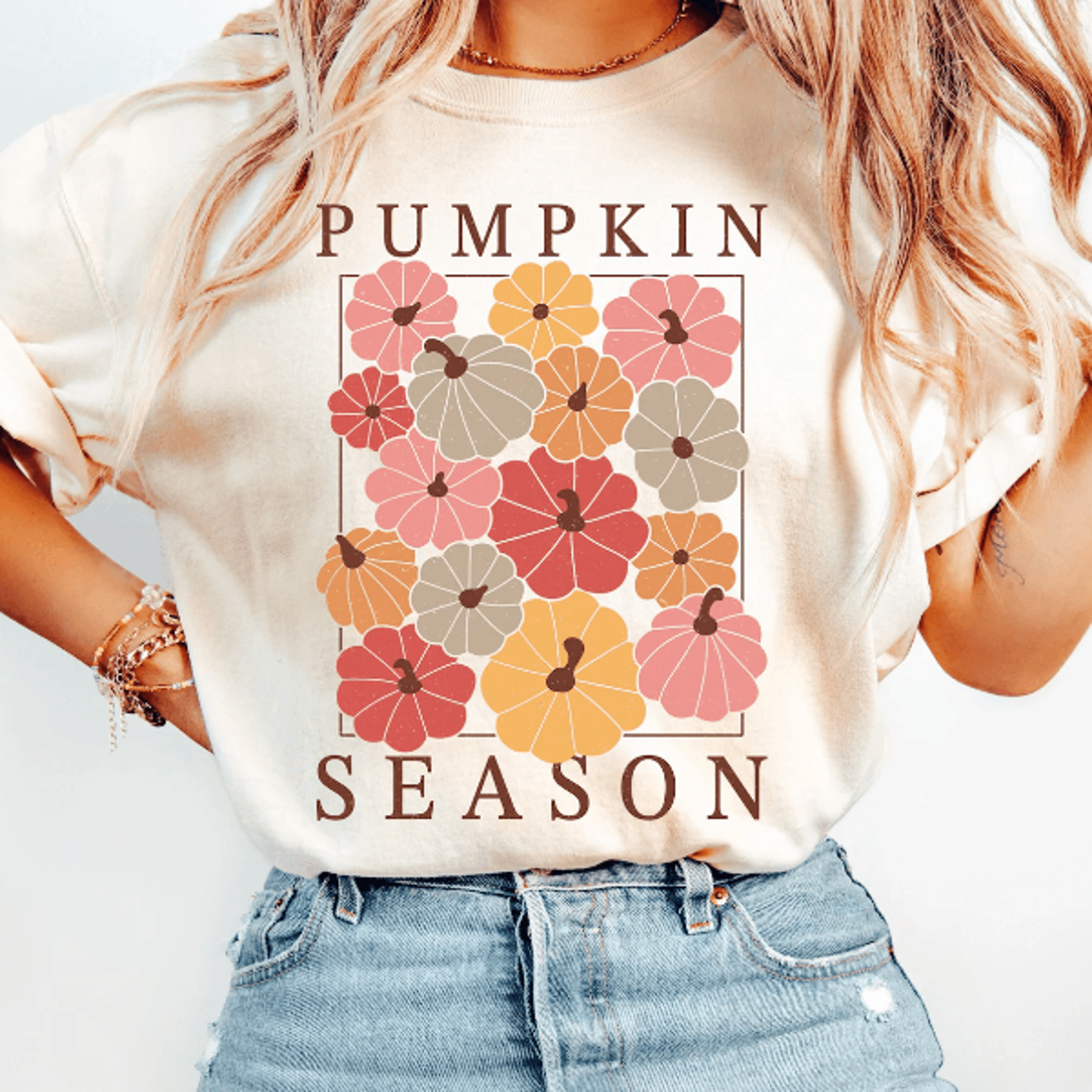 pumpkin season shirt comfort colors boho fall tee autumn graphic shirt