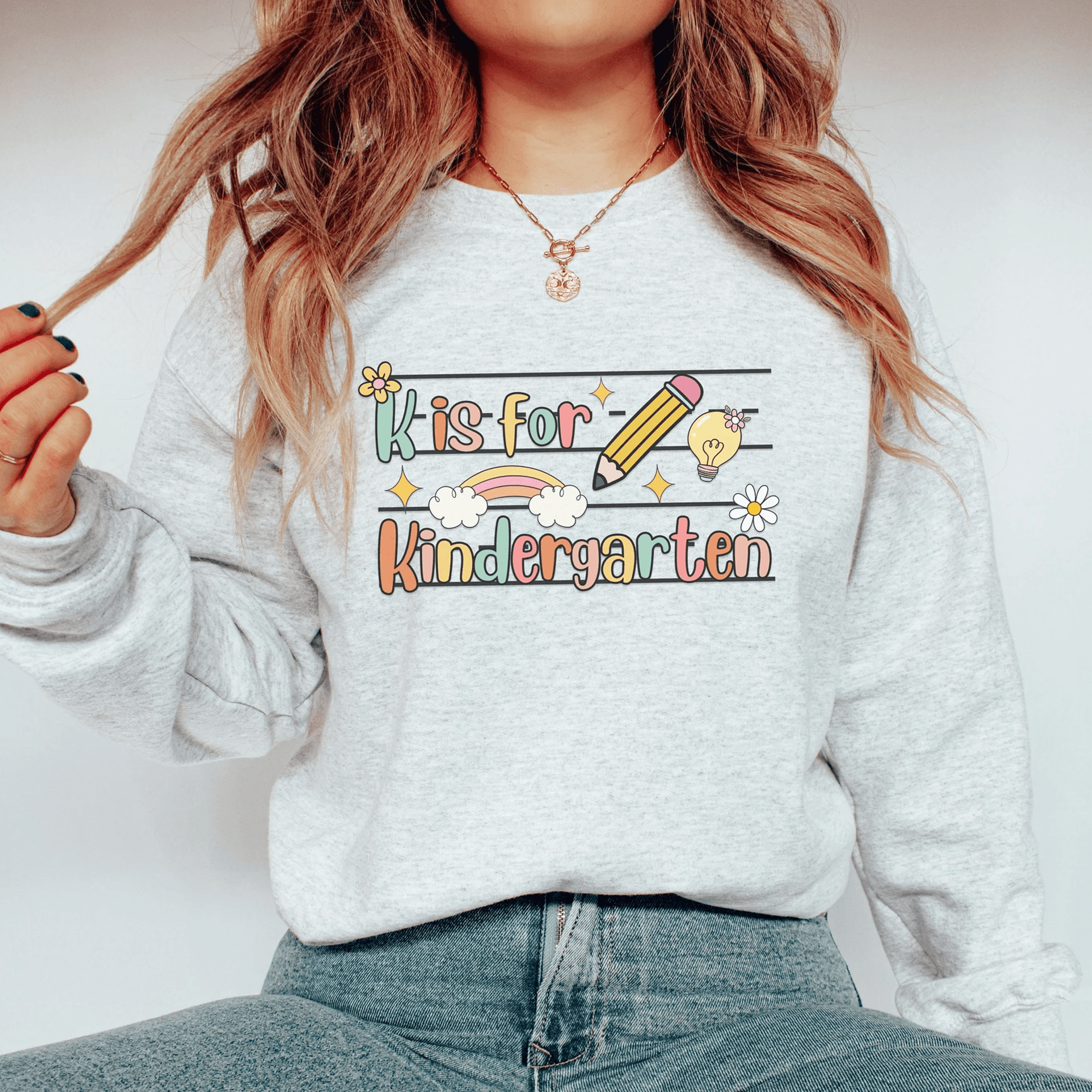 kindergarten teacher sweatshirt cute teach crewneck back to school teacher gift