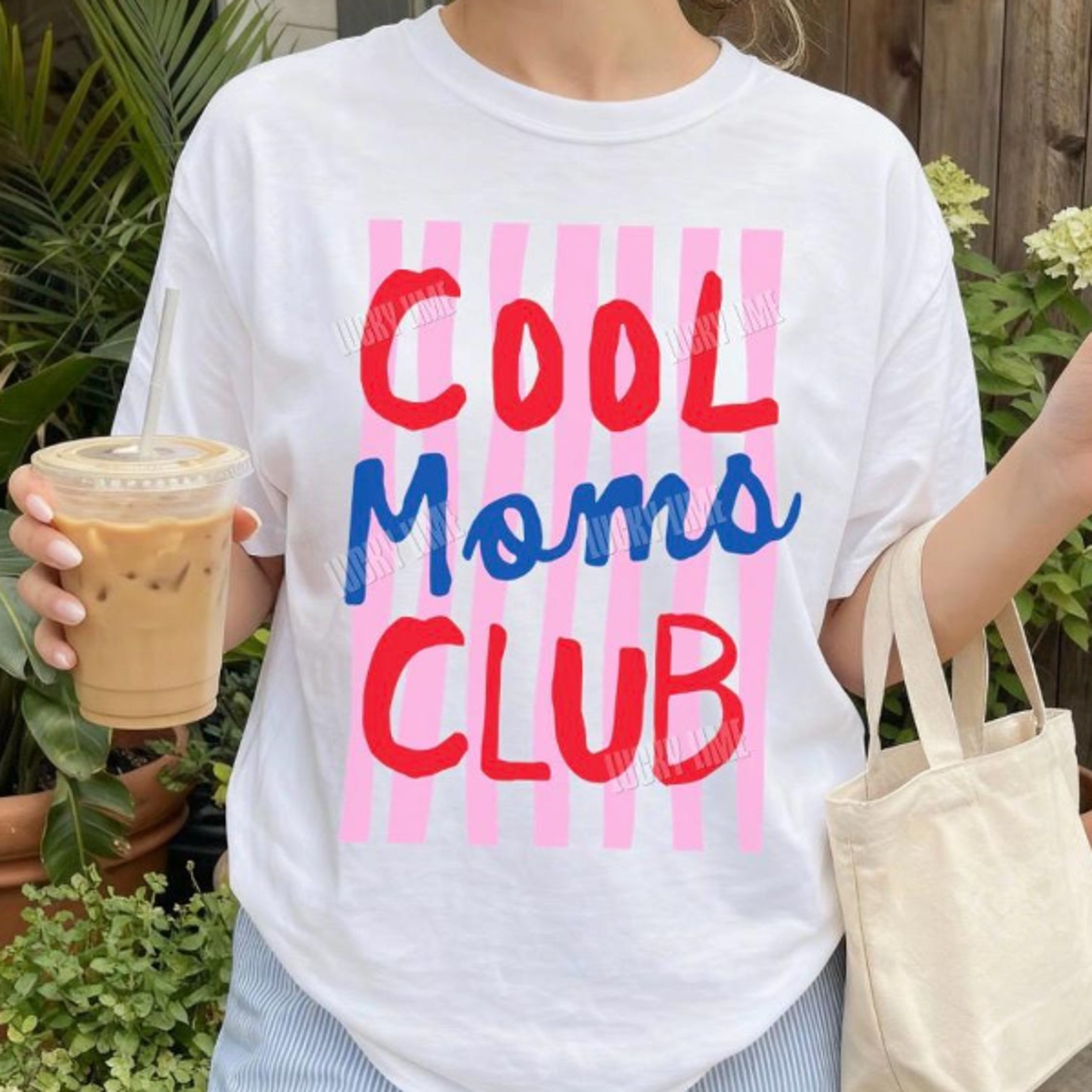 cool moms club shirt, cool mom t-shirt, trendy mama tee, striped design mom life shirt, mother's day gift