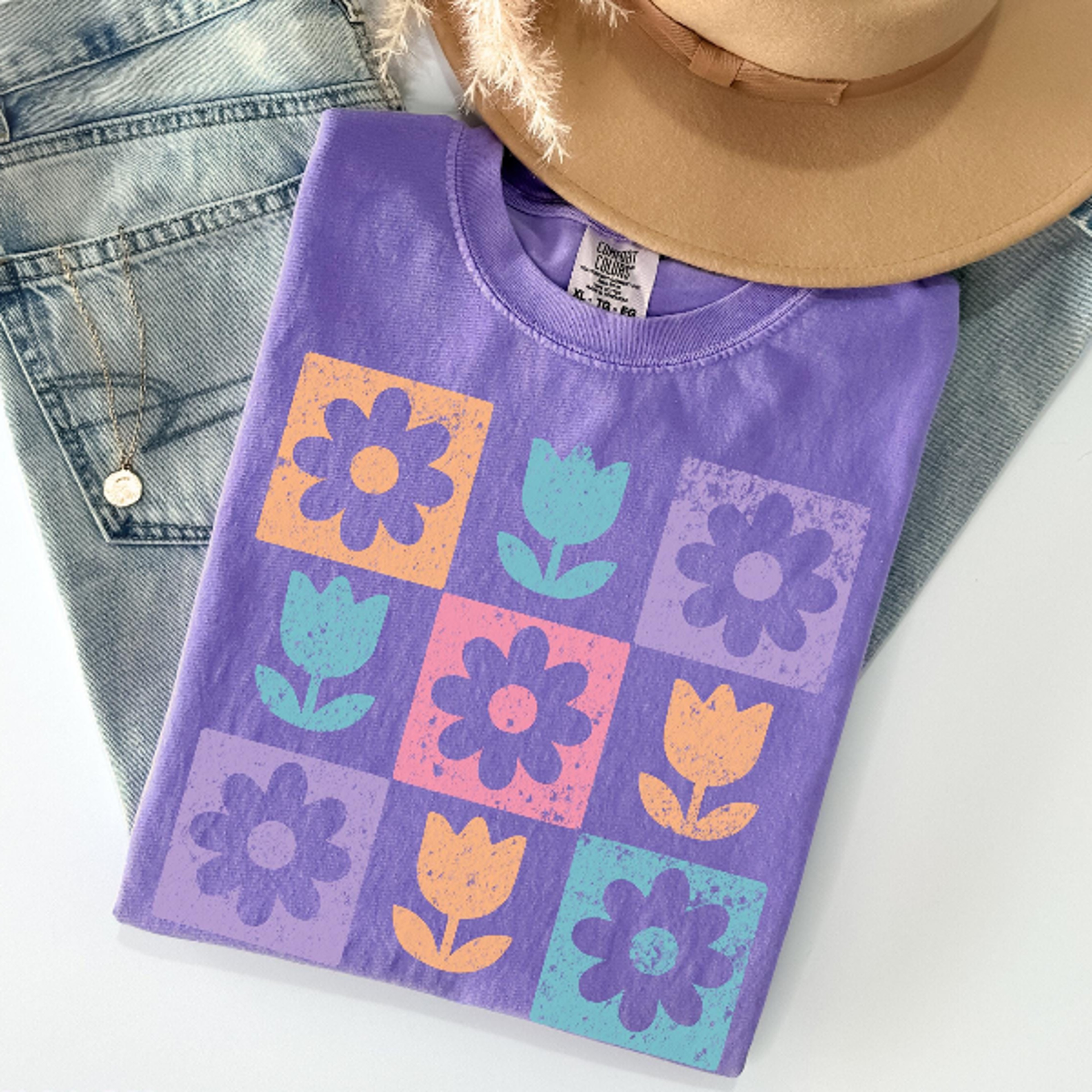 retro floral comfort colors shirt, vintage flower graphic tee, cottagecore aesthetic shirt, trendy spring summer top for