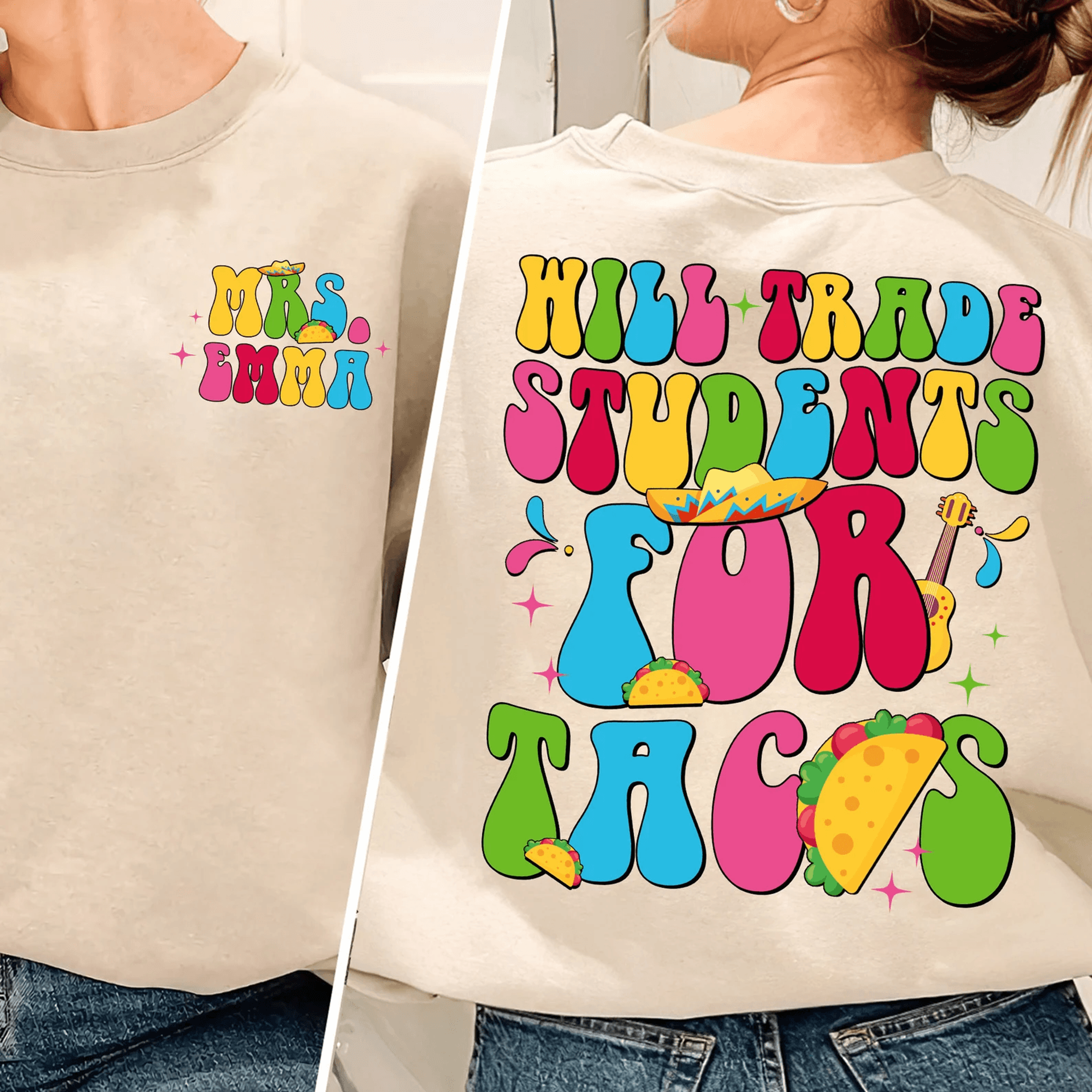 comfort colors will trade students for tacos shirt | funny teacher cinco de mayo appreciation tee