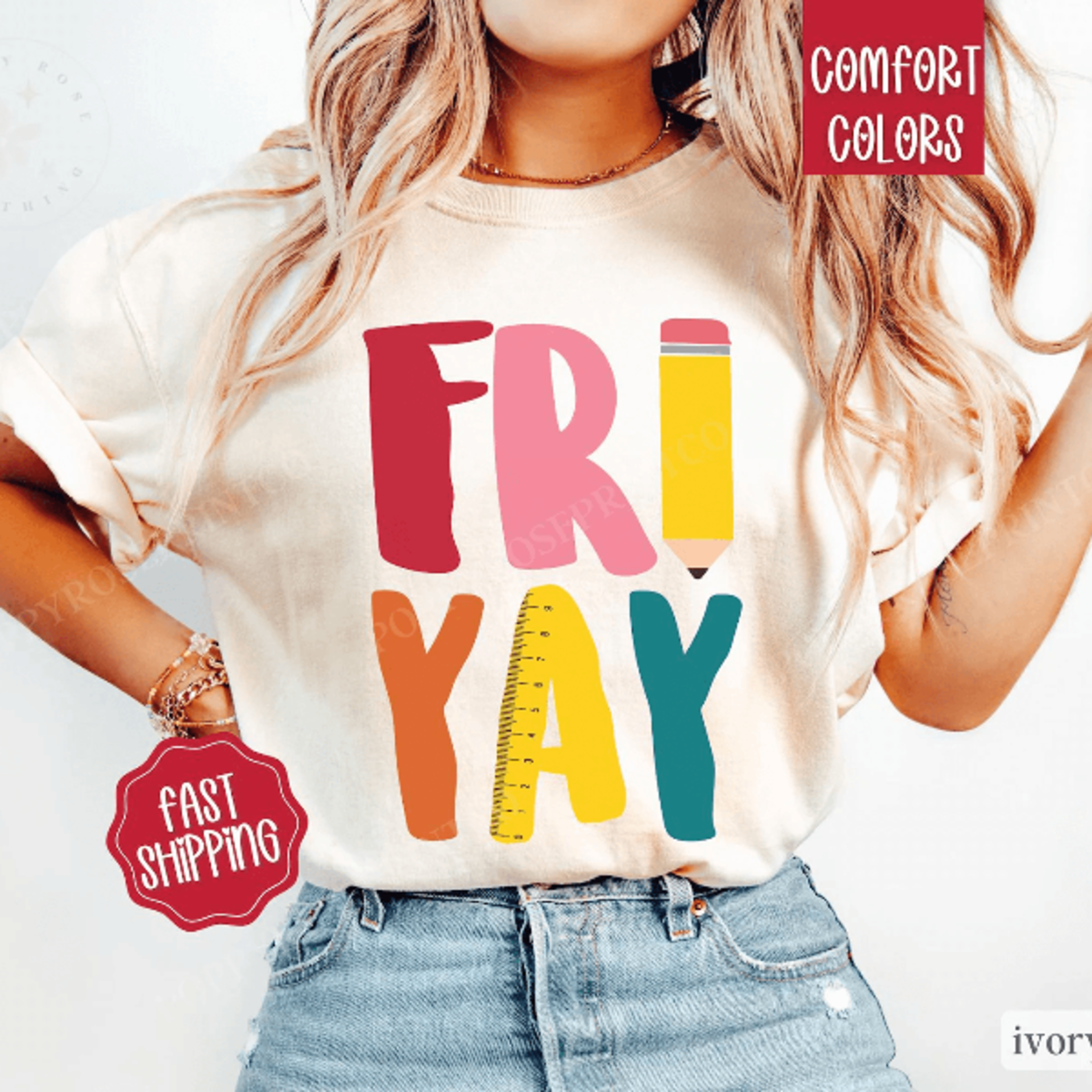 comfort colors fri-yay teacher shirt | funny friday teacher appreciation tee