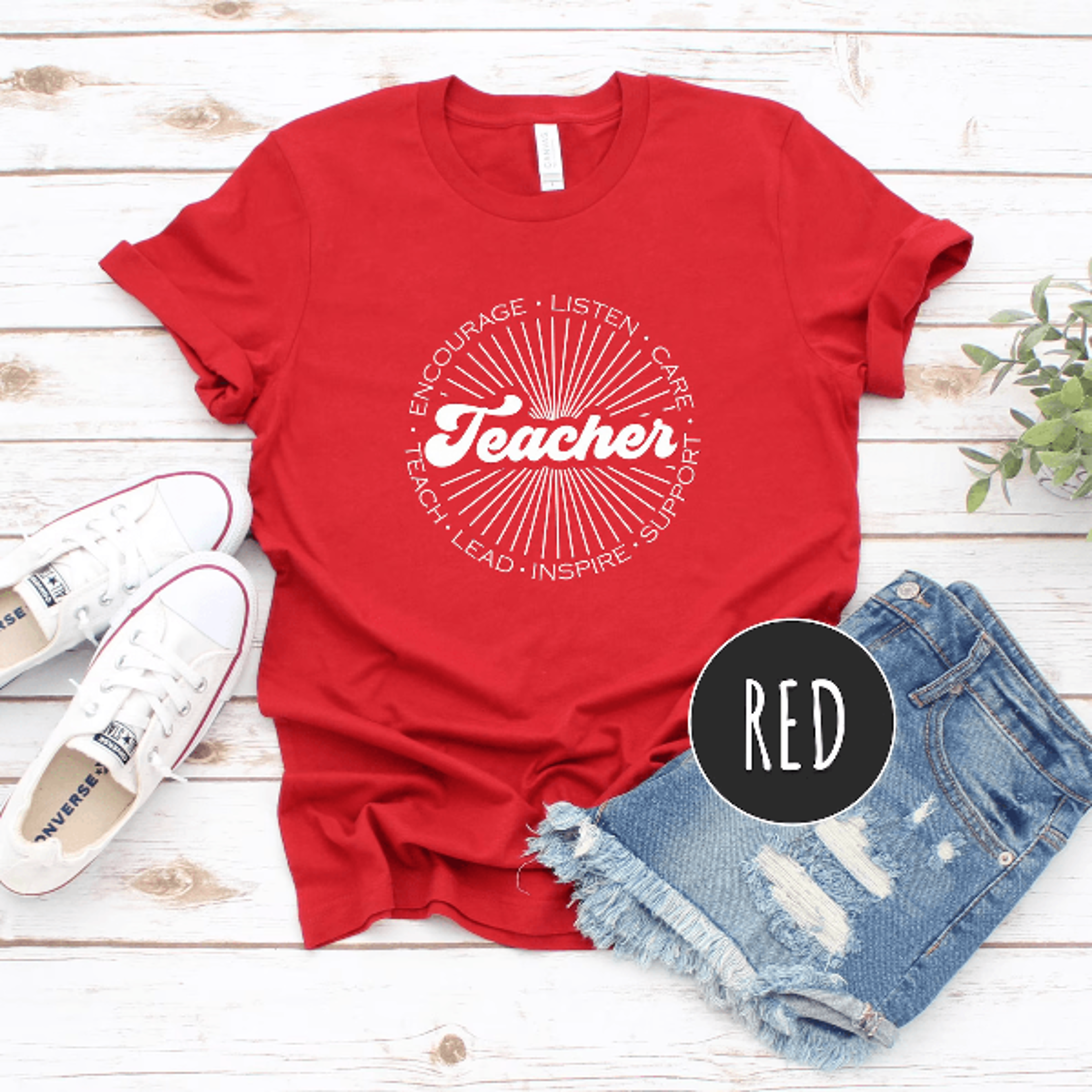 comfort colors red for ed teacher shirt | inspirational retro teacher appreciation tee