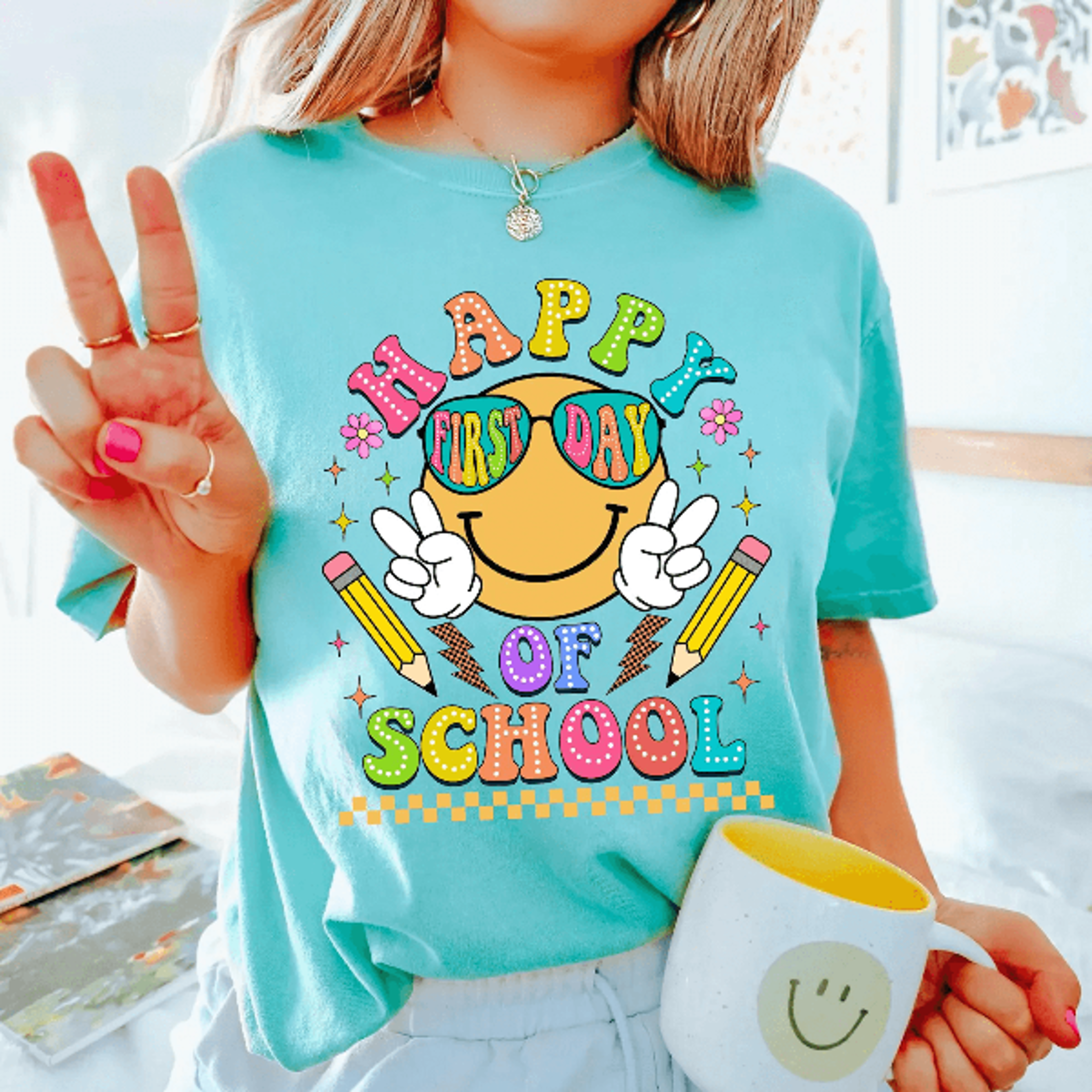 happy first day of school shirt | teacher appreciation shirt gift for teachers back to school tee