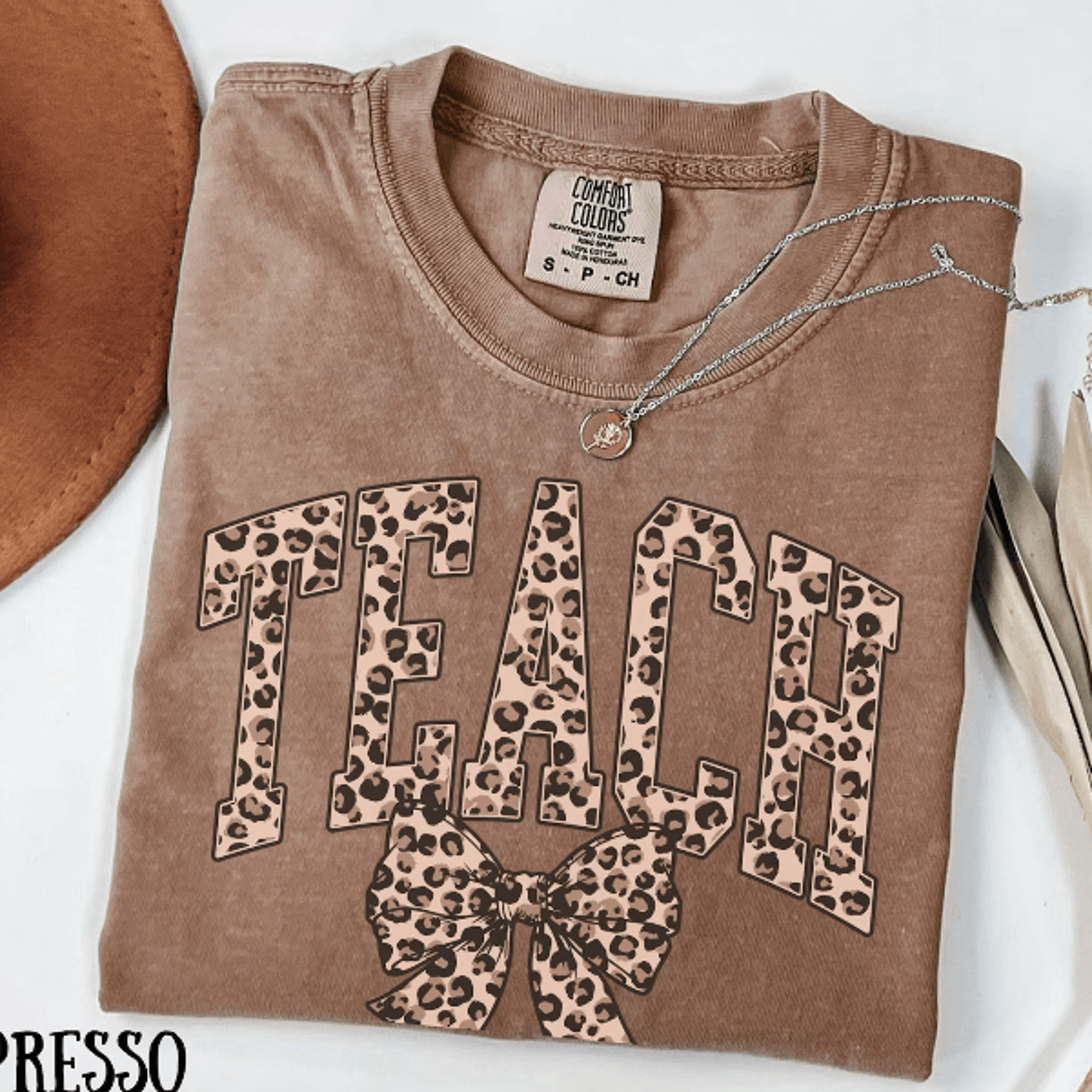 comfort colors leopard teach shirt varsity teacher shirt cute educator tee